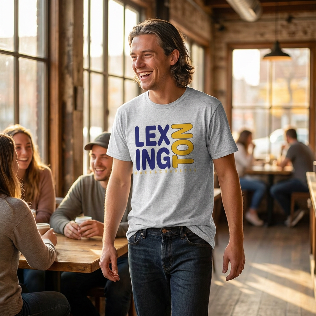 Lexington MA T-Shirt, Blue and Gold Town Pride Tee for Minuteman Alumni, Makes a Great New England Gift - 100% Heavy Cotton - Unisex product thumbnail image Lexington MA T-Shirt, Blue and Gold Town Pride Tee for Minuteman Alumni, Makes a Great New England Gift - 100% Heavy Cotton - Unisex product thumbnail image