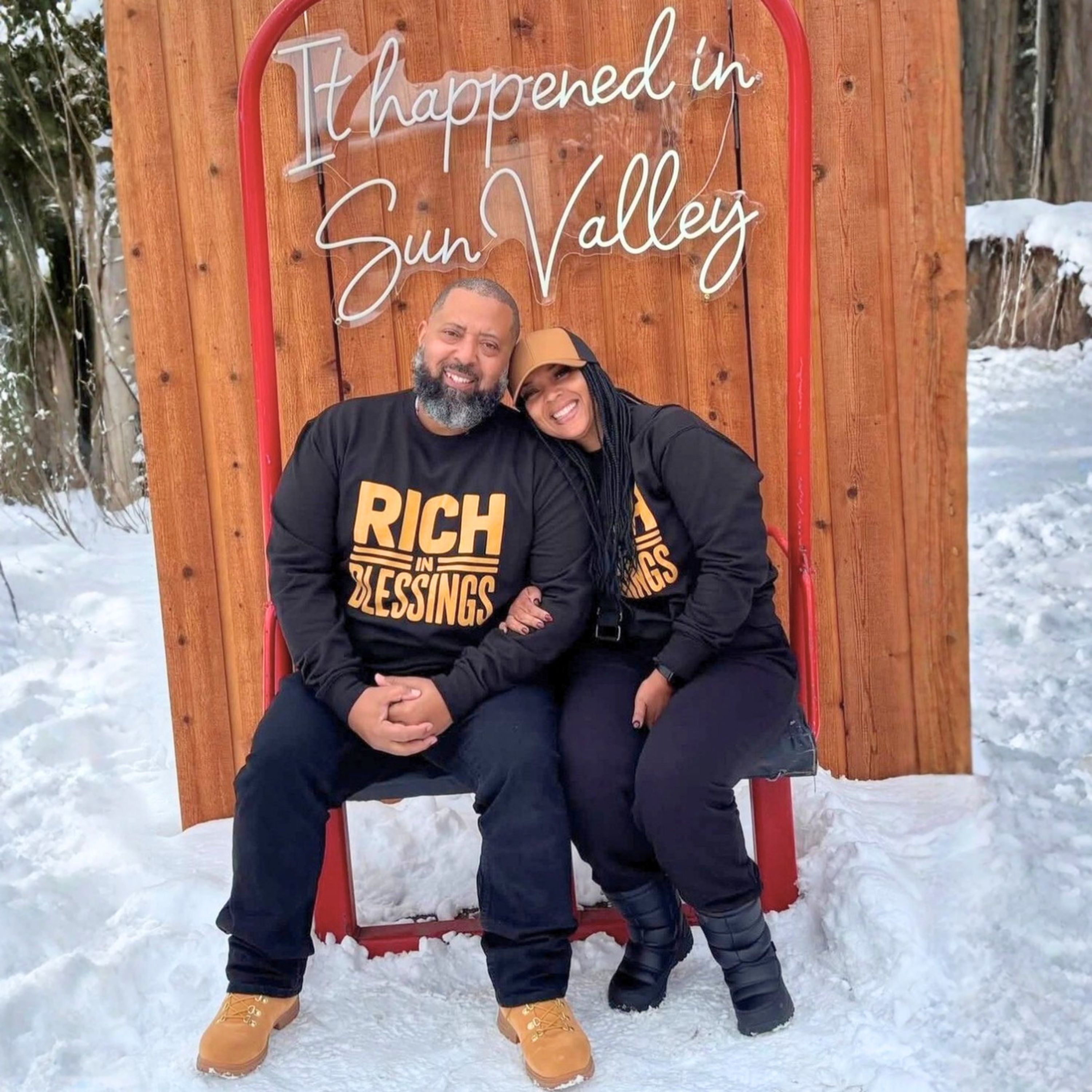 Unisex "RICH IN BLESSINGS" Gum/Jet black Sweatshirt product thumbnail image