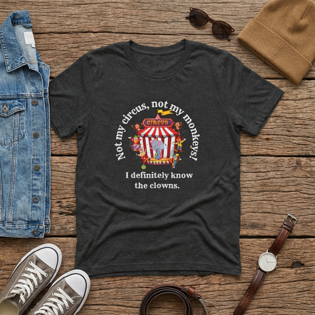 Not My Circus, Not My Monkeys! I Definitely Know The Clowns. Unisex Jersey Short Sleeve Tee - Classic Comfort with a Touch of Humor