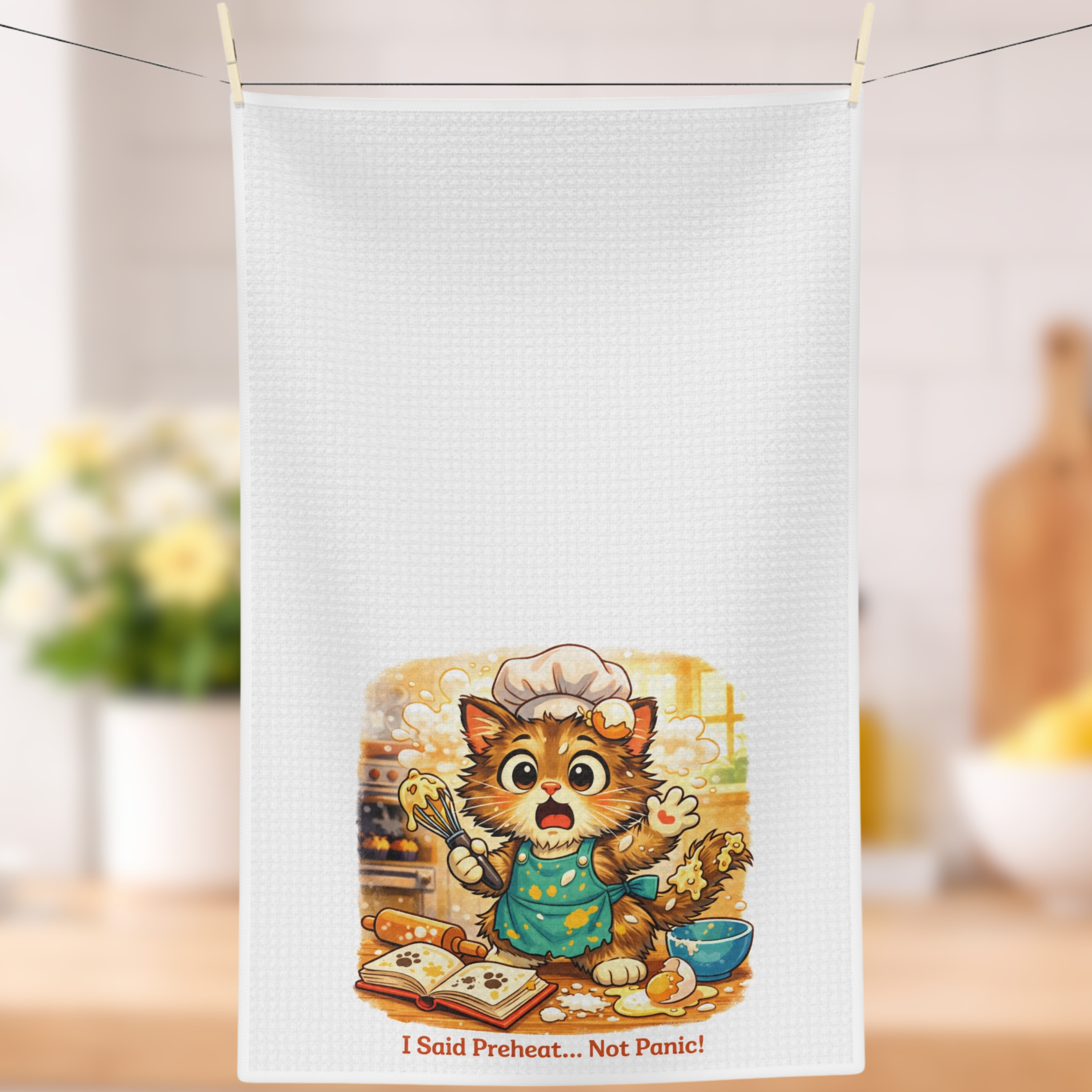 Funny Baker Cat Kitchen Towel, Baking Humor Cat Lover Decor product thumbnail image