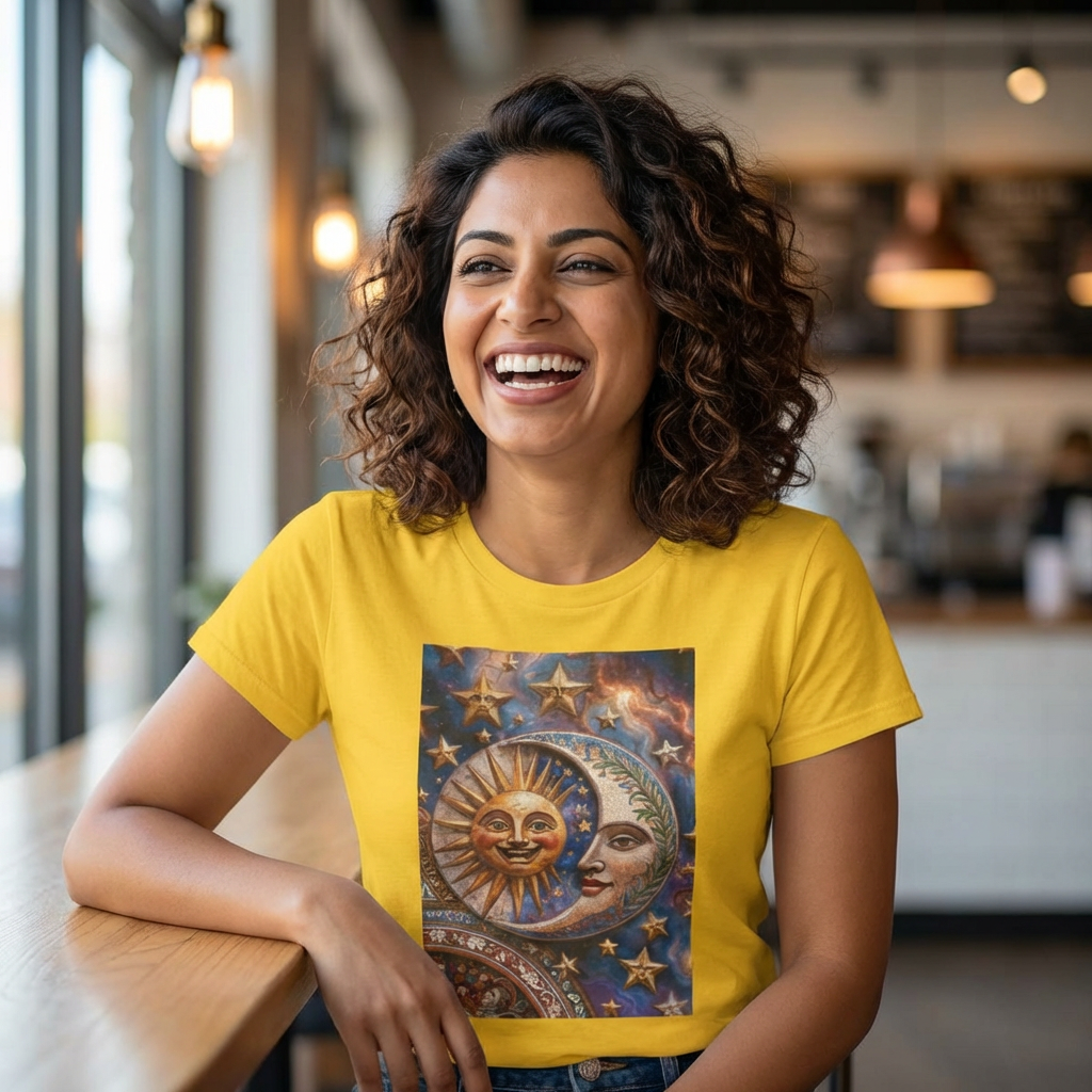 Sun and Moon Celestial T-Shirt — Vintage Astrology Graphic Tee