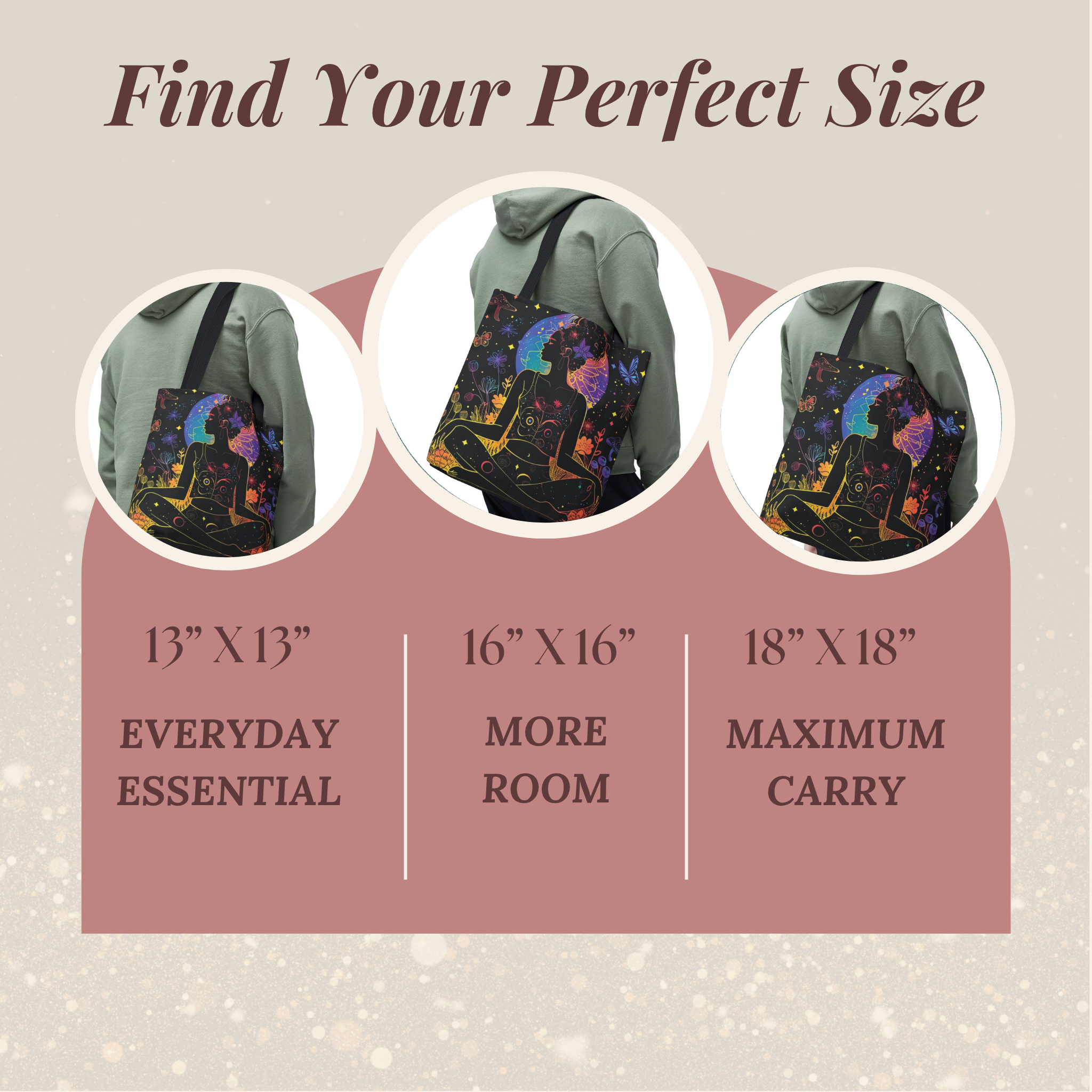 Celestial Energy Tote Bag | Feminine Power Aesthetic Carryall | Soft Life Luxury Bag | Black Woman Art Tote | Everyday Elevated Style product thumbnail image