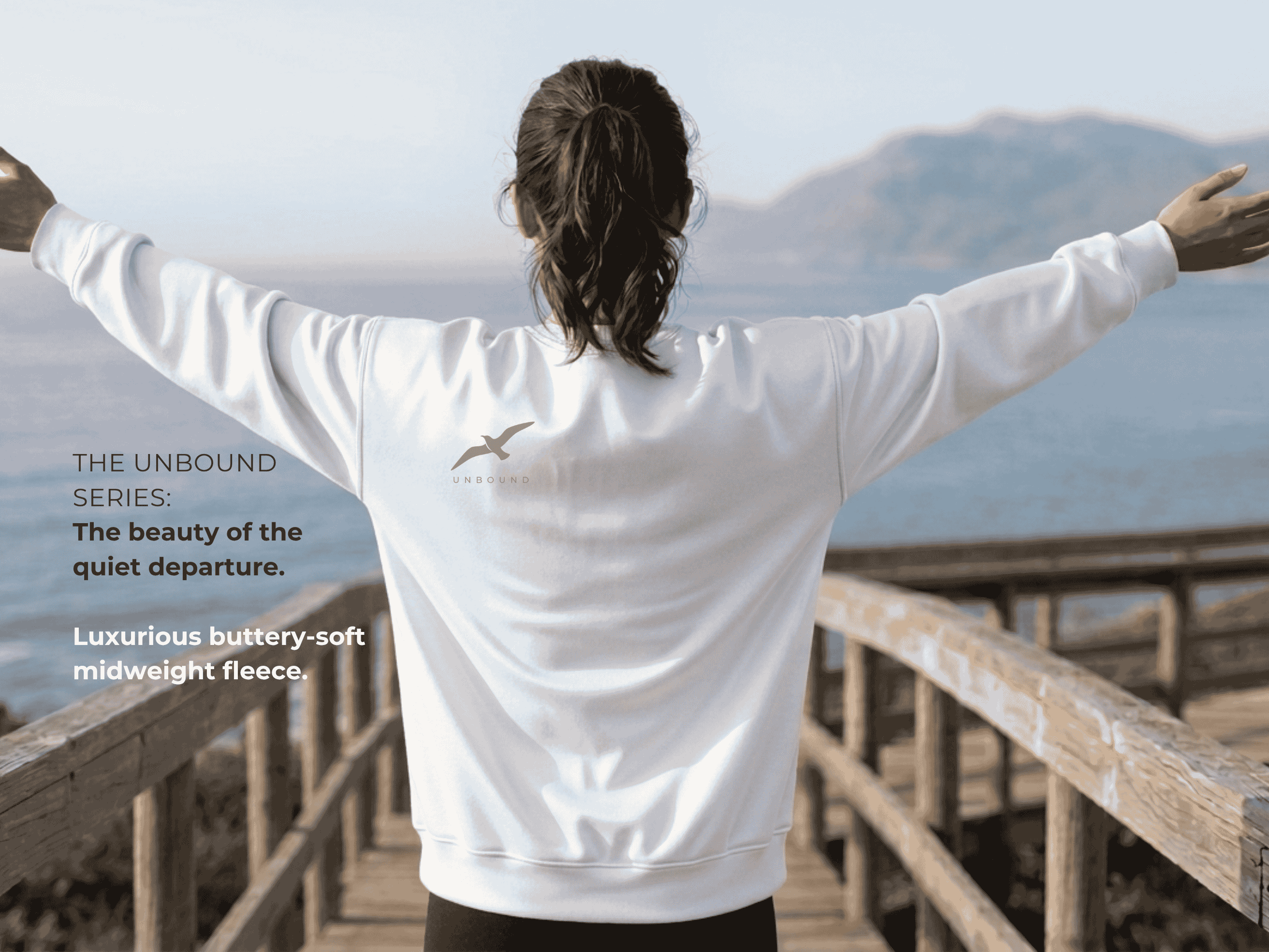 Minimalist Seagull Sweatshirt, Quiet Luxury Crewneck, Midweight Fleece, Oversized Streetwear, Somatic Healing, Mindful Clothing, Meditation Gift, Aesthetic Apparel