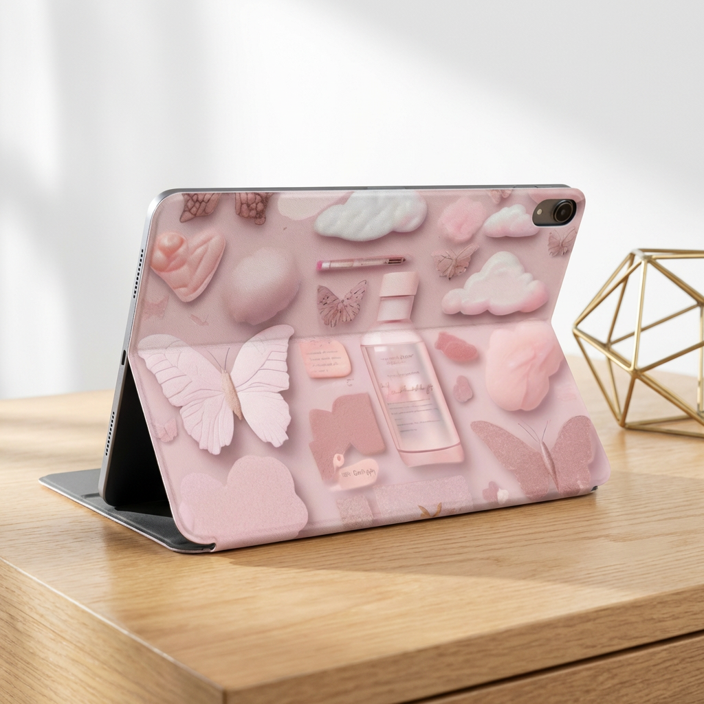 Soft Girl Pink Collage iPad Case