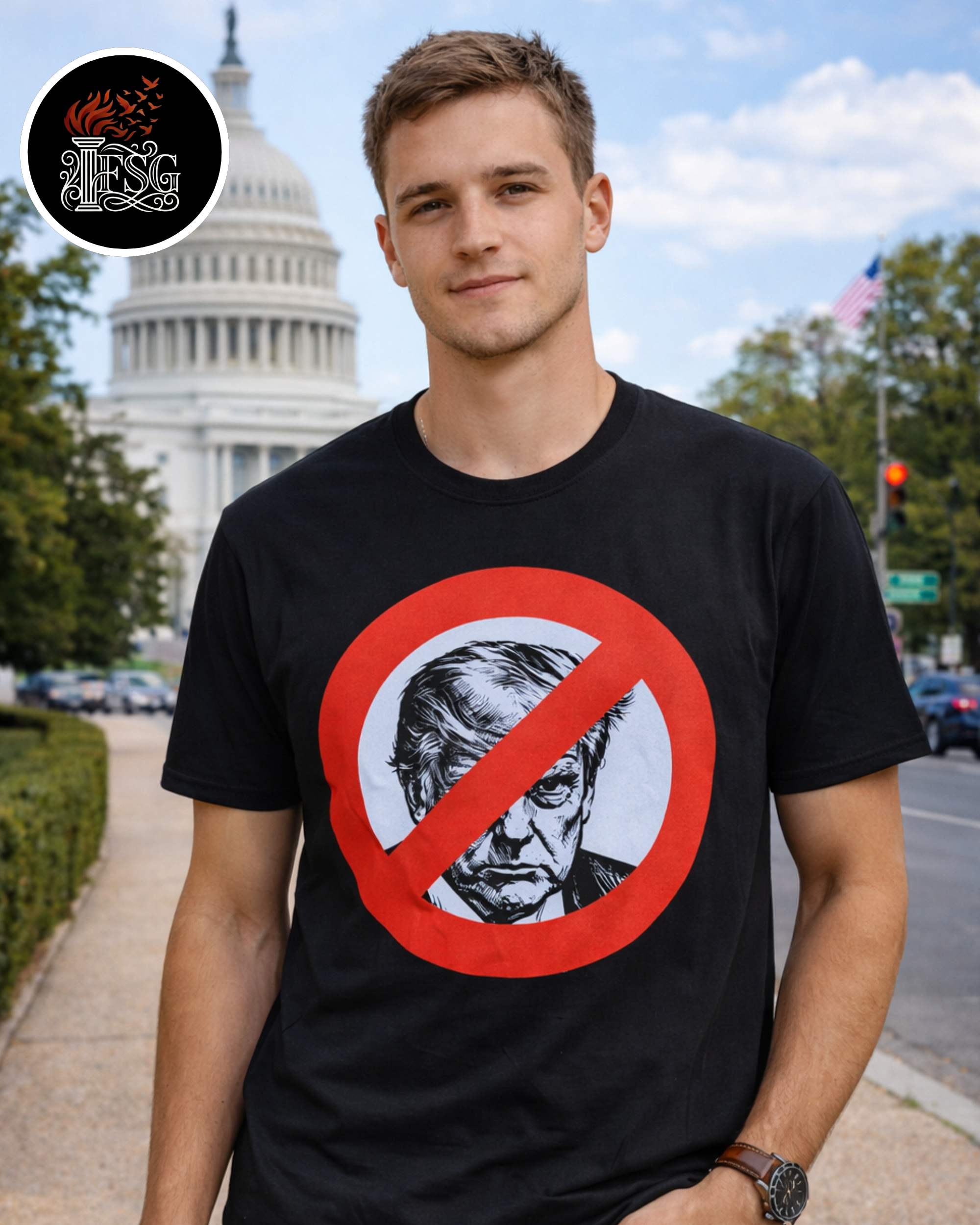 Bold Protest Graphic T-Shirt – Anti-Trump Symbol Tee | Statement Streetwear | Soft Cotton Unisex Shir product thumbnail image Bold Protest Graphic T-Shirt – Anti-Trump Symbol Tee | Statement Streetwear | Soft Cotton Unisex Shir product thumbnail image