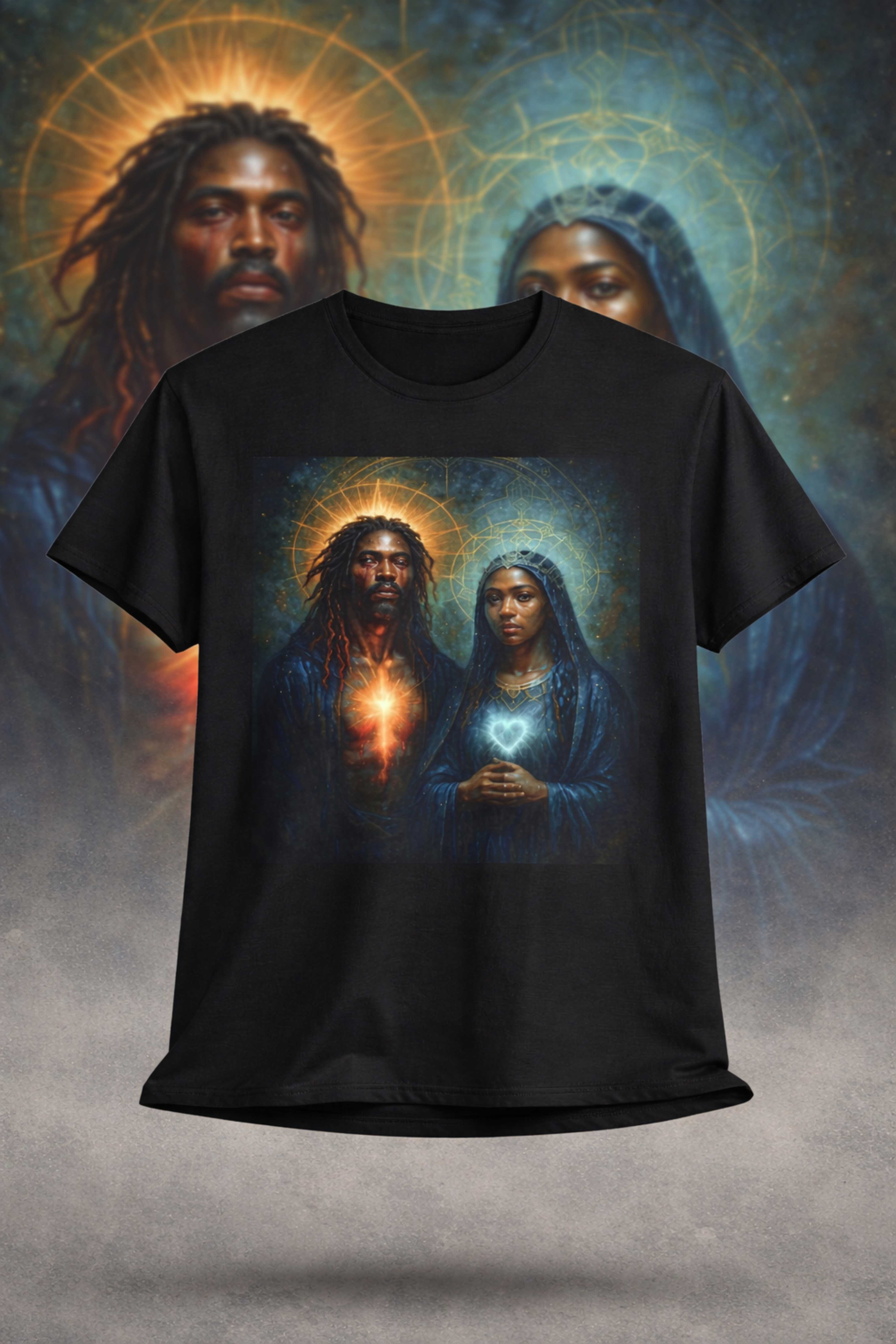 T-Shirt — Sacred Heart Jesus &amp; Mary Portrait Tee product thumbnail image