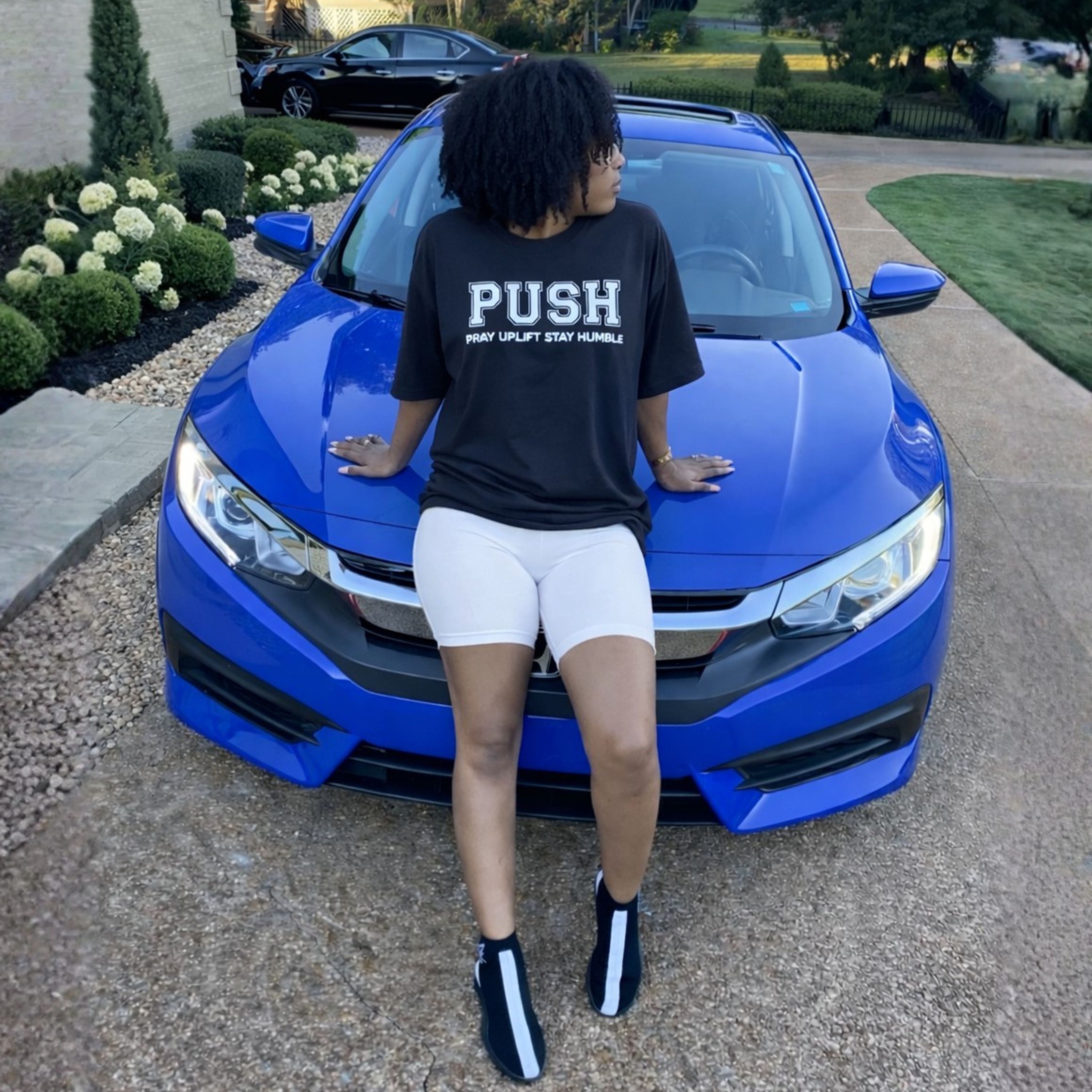 Unisex Softstyle Black/White PUSH T-Shirt