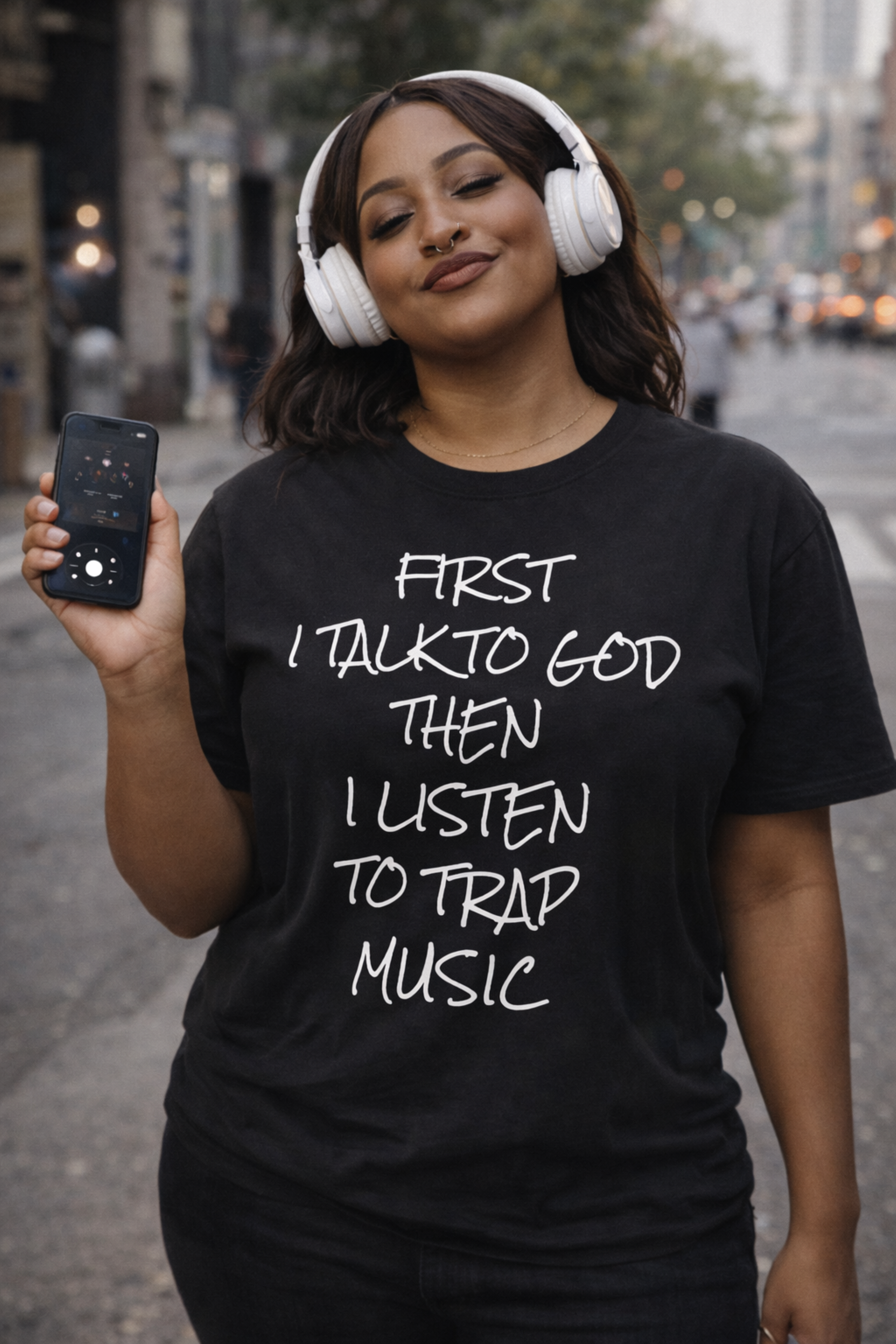 Talk to God, Then Trap Tee product thumbnail image Talk to God, Then Trap Tee product thumbnail image
