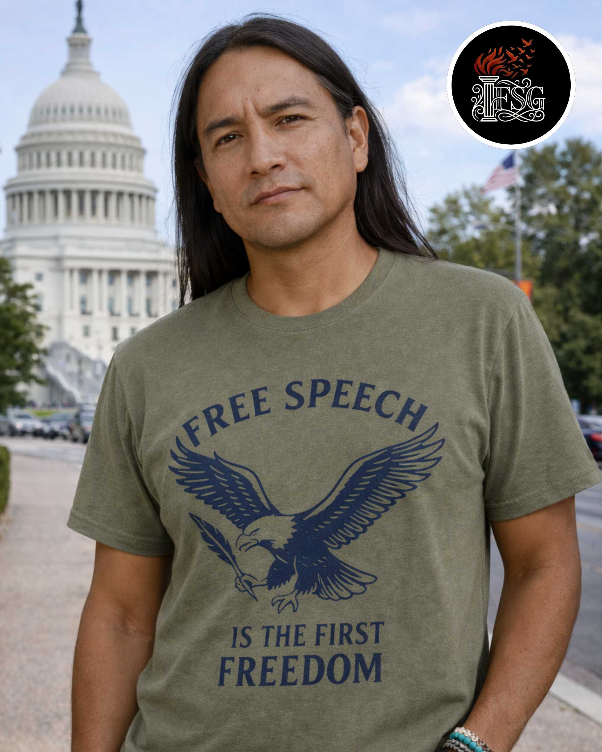 Free Speech Eagle T-Shirt "Free Speech Is The First Freedom" Patriotic Graphic Tee product thumbnail image