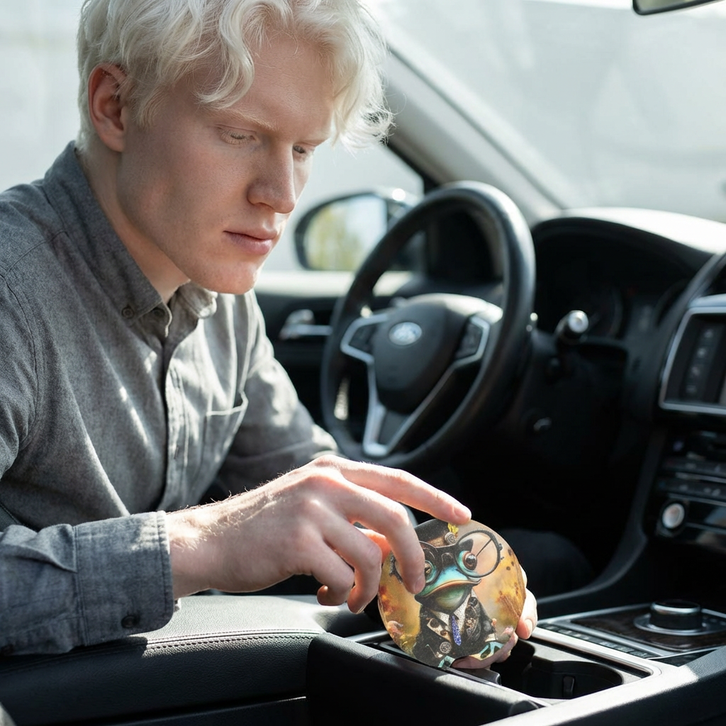  Frog Soapstone Car Coaster — Cute Animal Drink Holder product thumbnail image