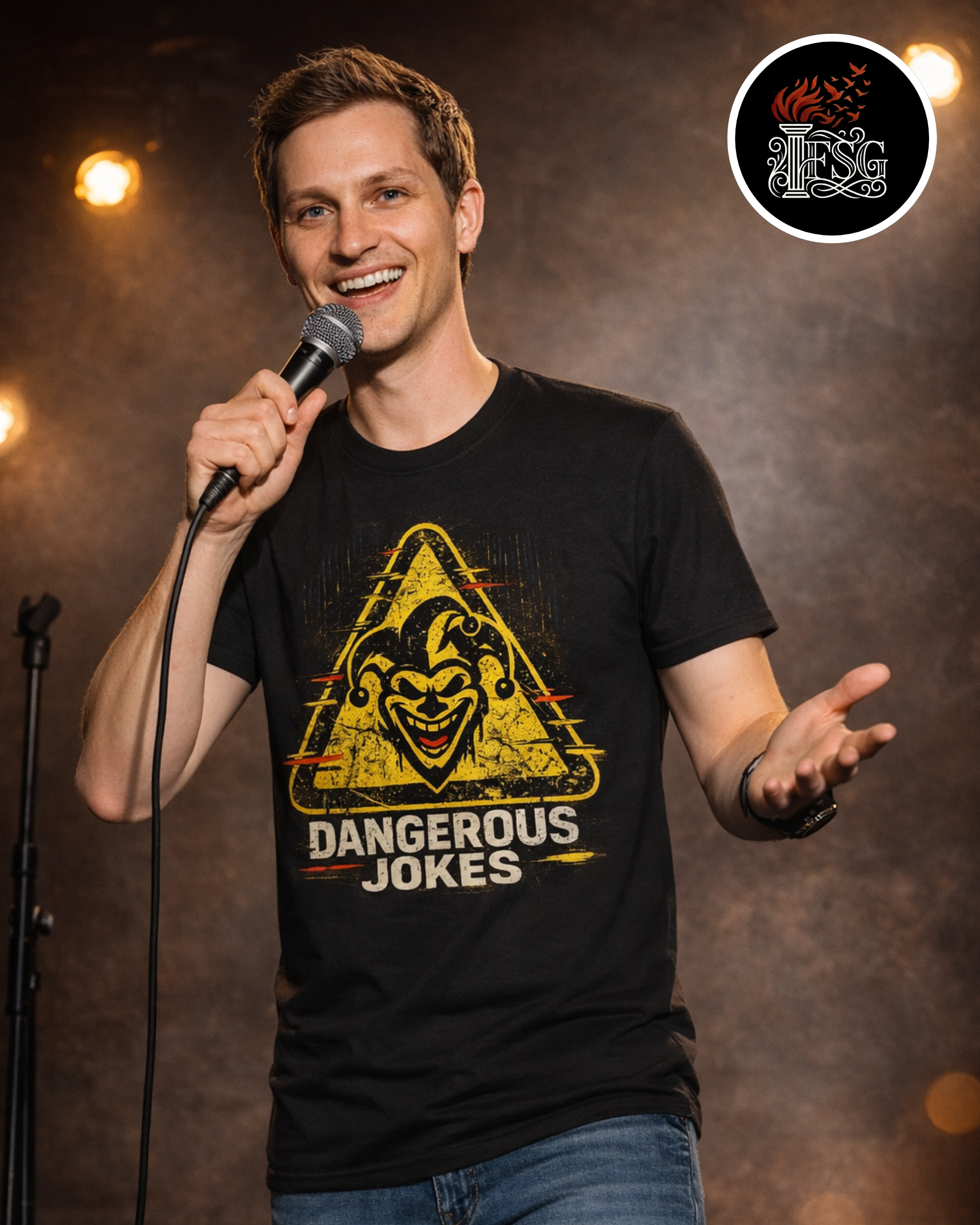 Dangerous Jokes T-Shirt – Dark Humor Clown Warning Graphic Tee, Edgy Comedy Shirt, Bold Statement Streetwear product thumbnail image