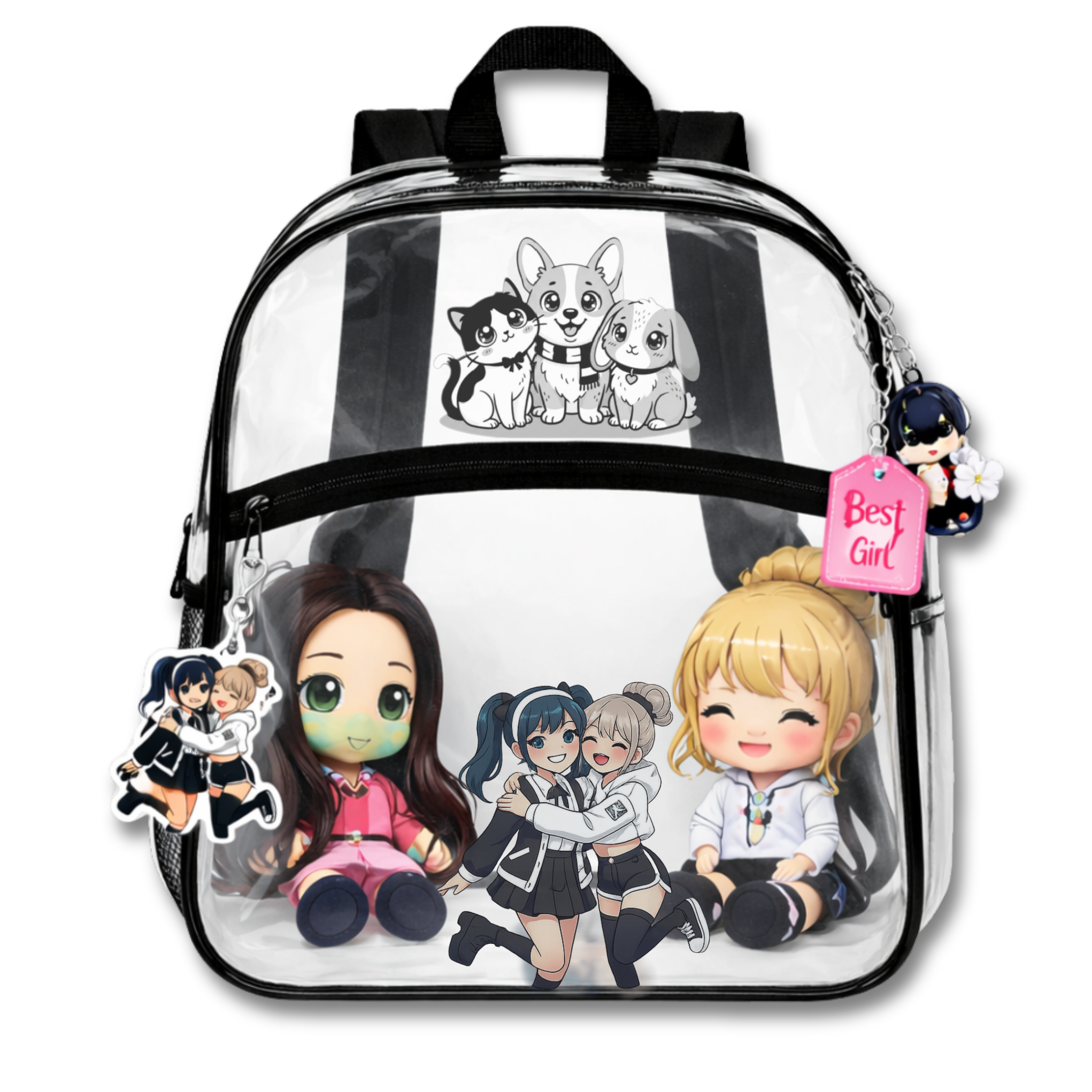 Clear Ita Bag Backpack – Anime Ita Bag for Pins, Plush & Charms – Kawaii Anime Backpack, Design Your Own product thumbnail image Clear Ita Bag Backpack – Anime Ita Bag for Pins, Plush & Charms – Kawaii Anime Backpack, Design Your Own product thumbnail image