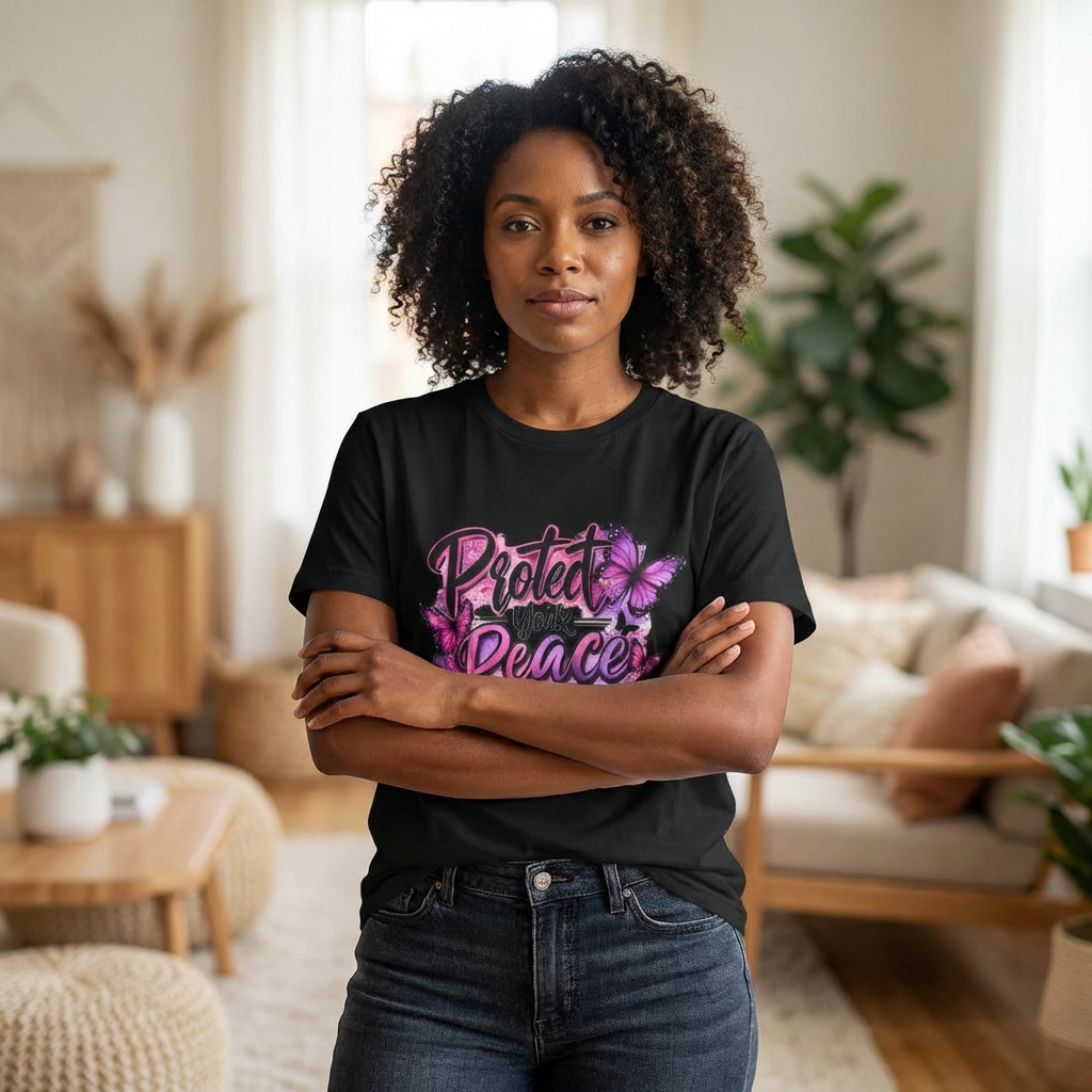 Protect Your Peace T-Shirt — Butterfly Inspirational Graphic Tee product thumbnail image