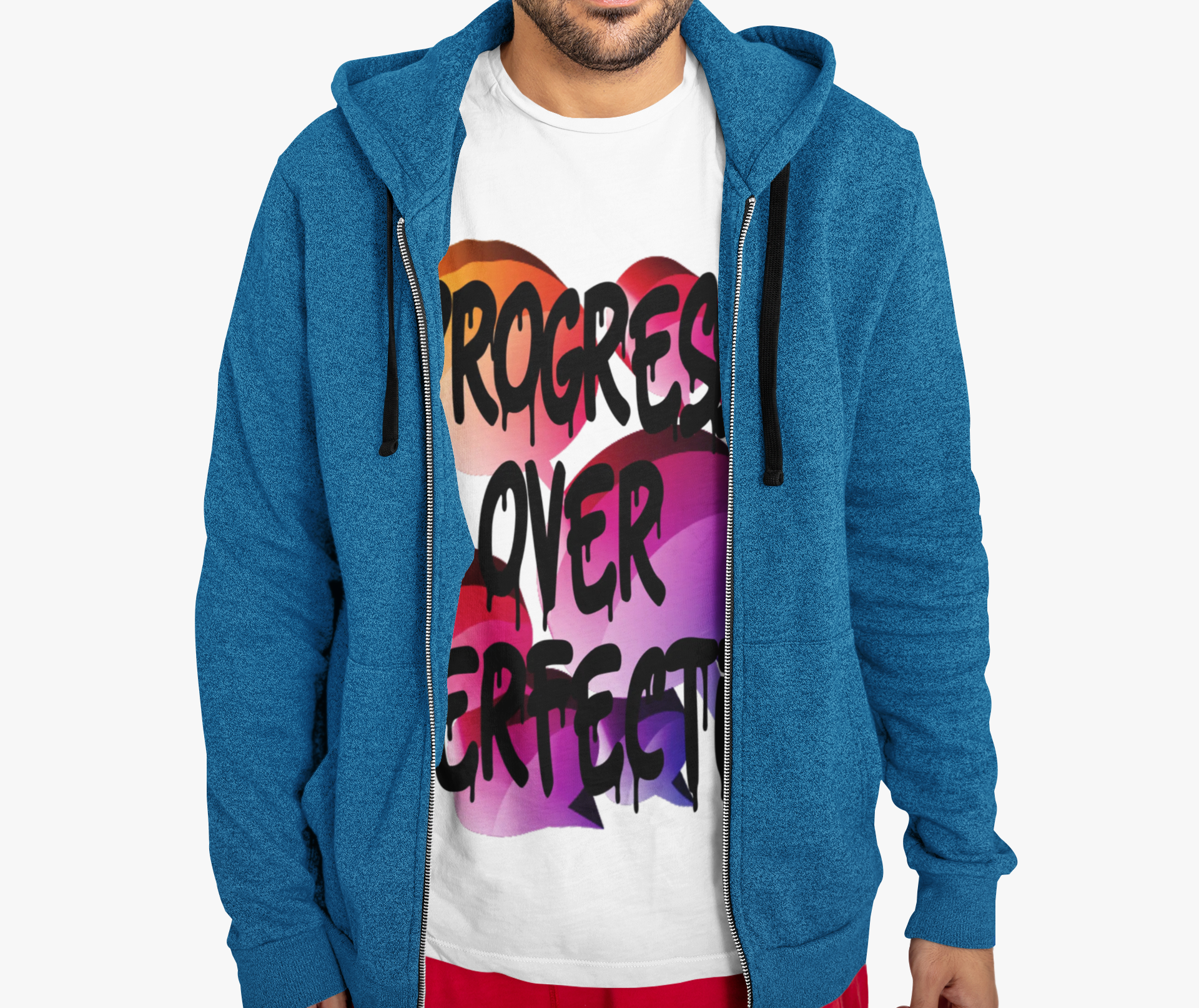 Progress Over Perfection T‑Shirt — Motivational Graffiti Tee product thumbnail image Progress Over Perfection T‑Shirt — Motivational Graffiti Tee product thumbnail image