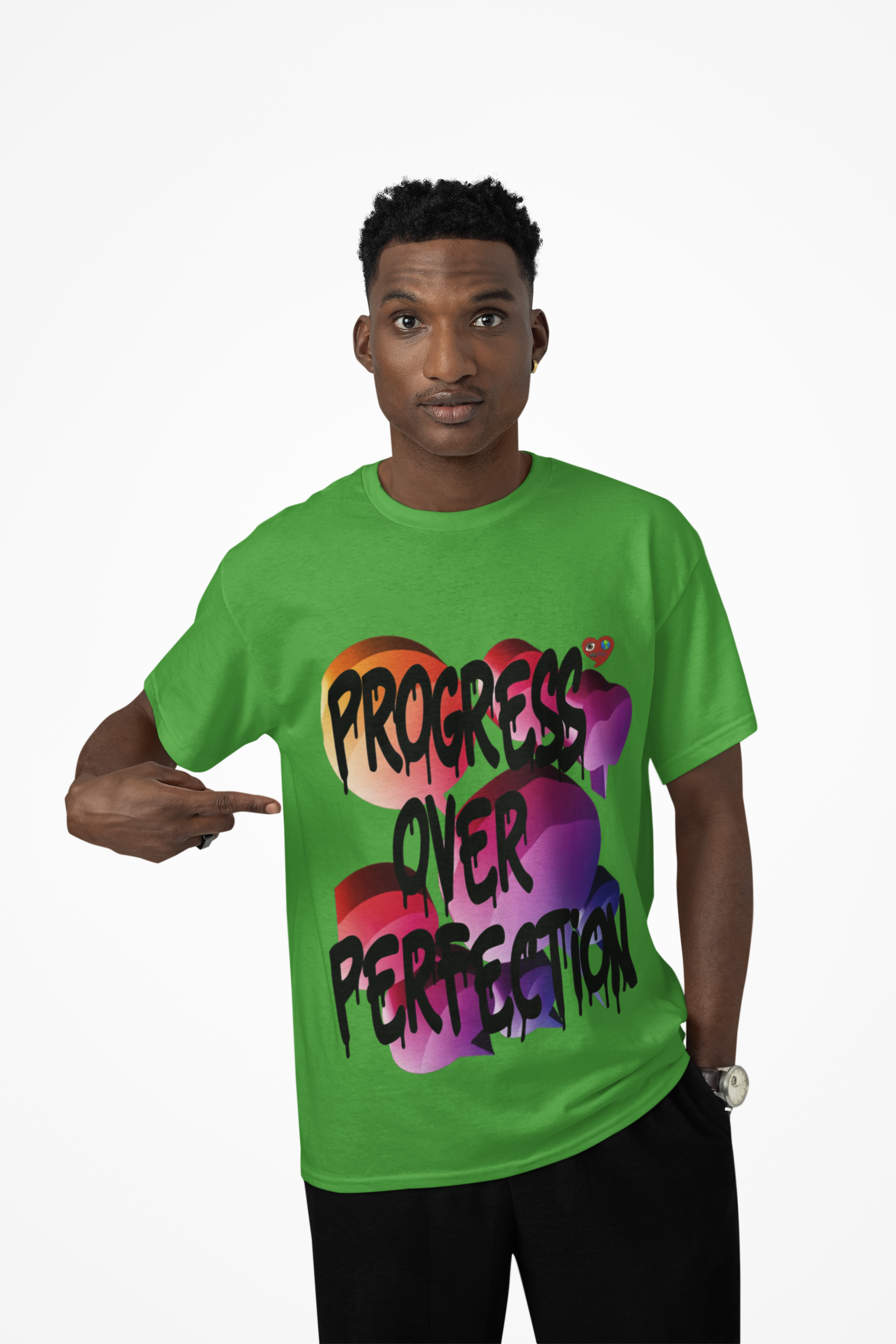 Progress Over Perfection T‑Shirt — Motivational Graffiti Tee product thumbnail image
