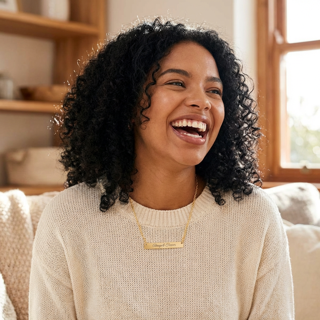 Engravable Horizontal Bar Necklace — Personalized "Always & Forever" Pendant | Stepmom Mother's Day Gift product thumbnail image Engravable Horizontal Bar Necklace — Personalized "Always & Forever" Pendant | Stepmom Mother's Day Gift product thumbnail image