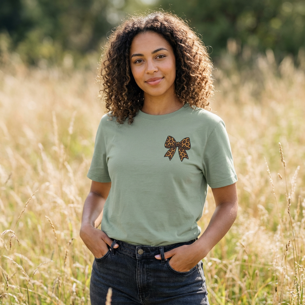 Bonus Mama T-Shirt | Retro Leopard Bow Stepmom Shirt | Mother's Day Gift for Bonus Mom | Boho Blended Family Apparel product thumbnail image