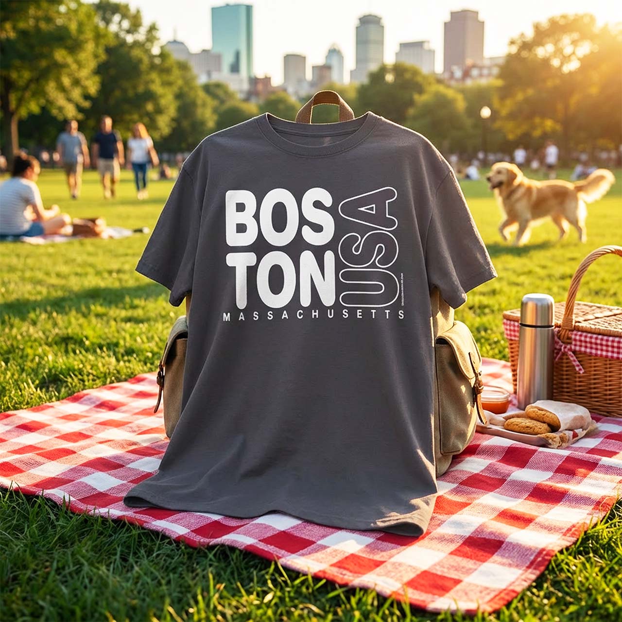 Boston Massachusetts Retro Bold T-Shirt, Hometown Pride Design, Unisex Heavy Cotton product thumbnail image Boston Massachusetts Retro Bold T-Shirt, Hometown Pride Design, Unisex Heavy Cotton product thumbnail image