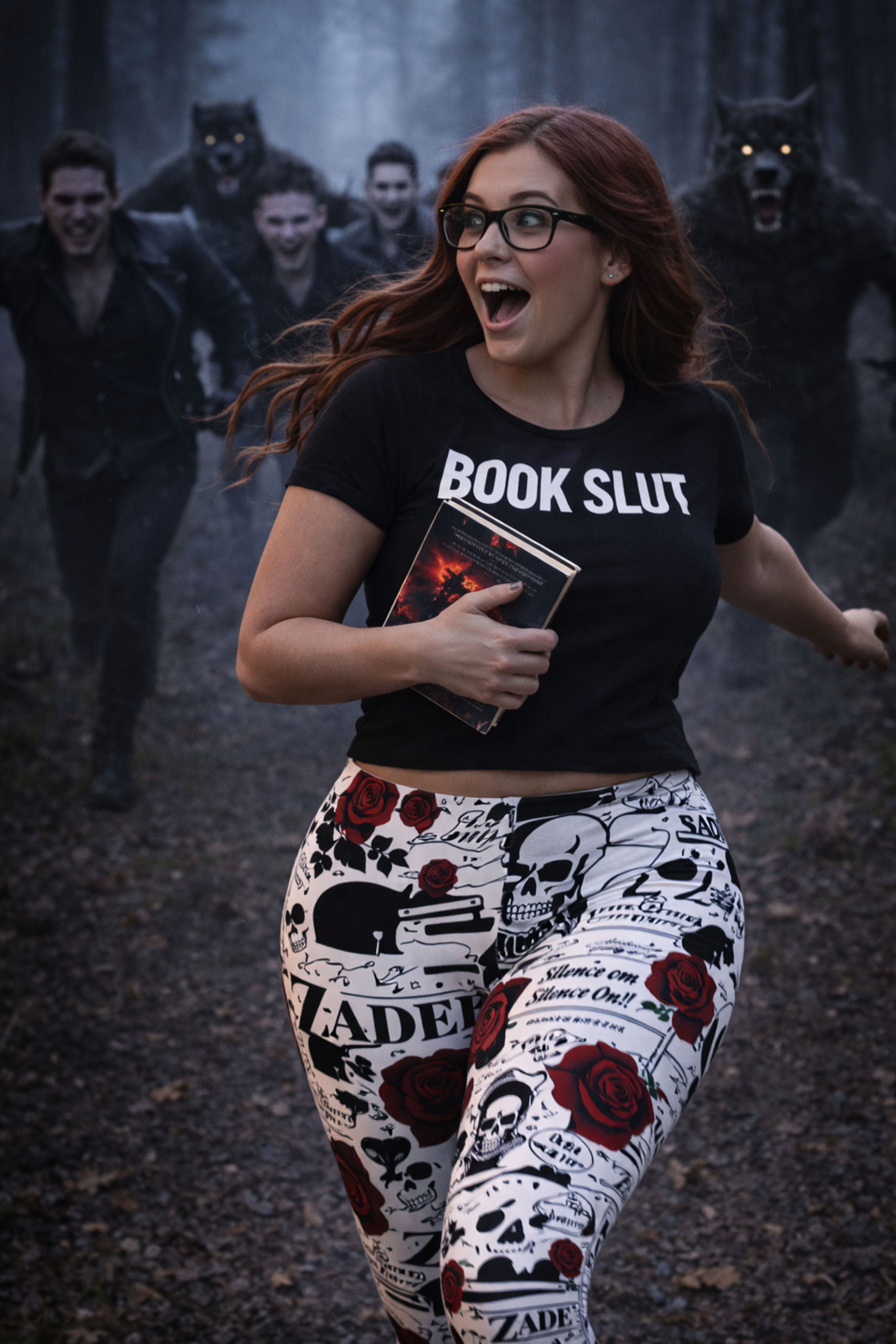 Dark Romance Collage Leggings | Bookish Goth Aesthetic | Reader Girl Outfit | Booktok Inspired product thumbnail image