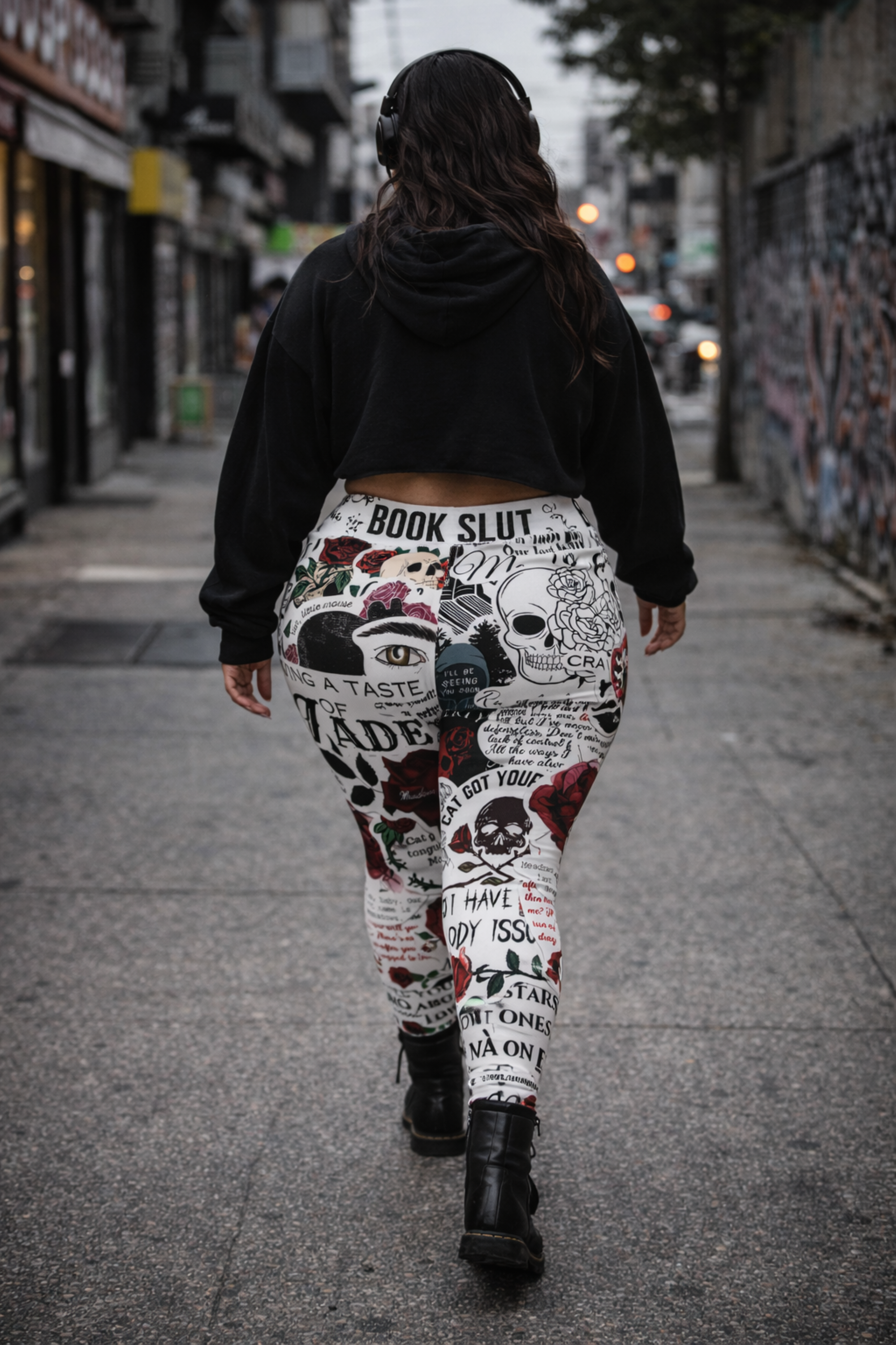 Dark Romance Collage Leggings | Bookish Goth Aesthetic | Reader Girl Outfit | Booktok Inspired product thumbnail image Dark Romance Collage Leggings | Bookish Goth Aesthetic | Reader Girl Outfit | Booktok Inspired product thumbnail image