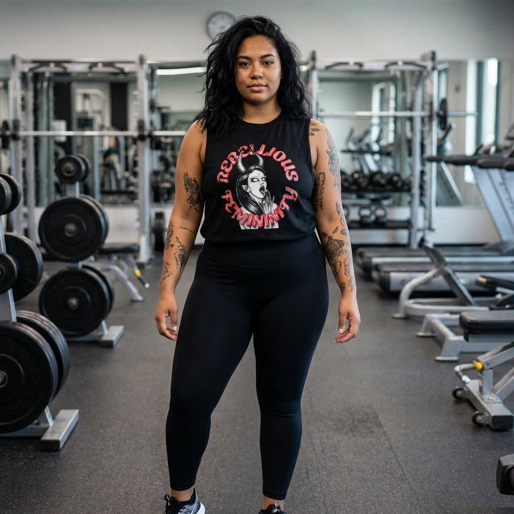 Crop Top — Rebellious Femininity Graphic Muscle Tank product thumbnail image Crop Top — Rebellious Femininity Graphic Muscle Tank product thumbnail image