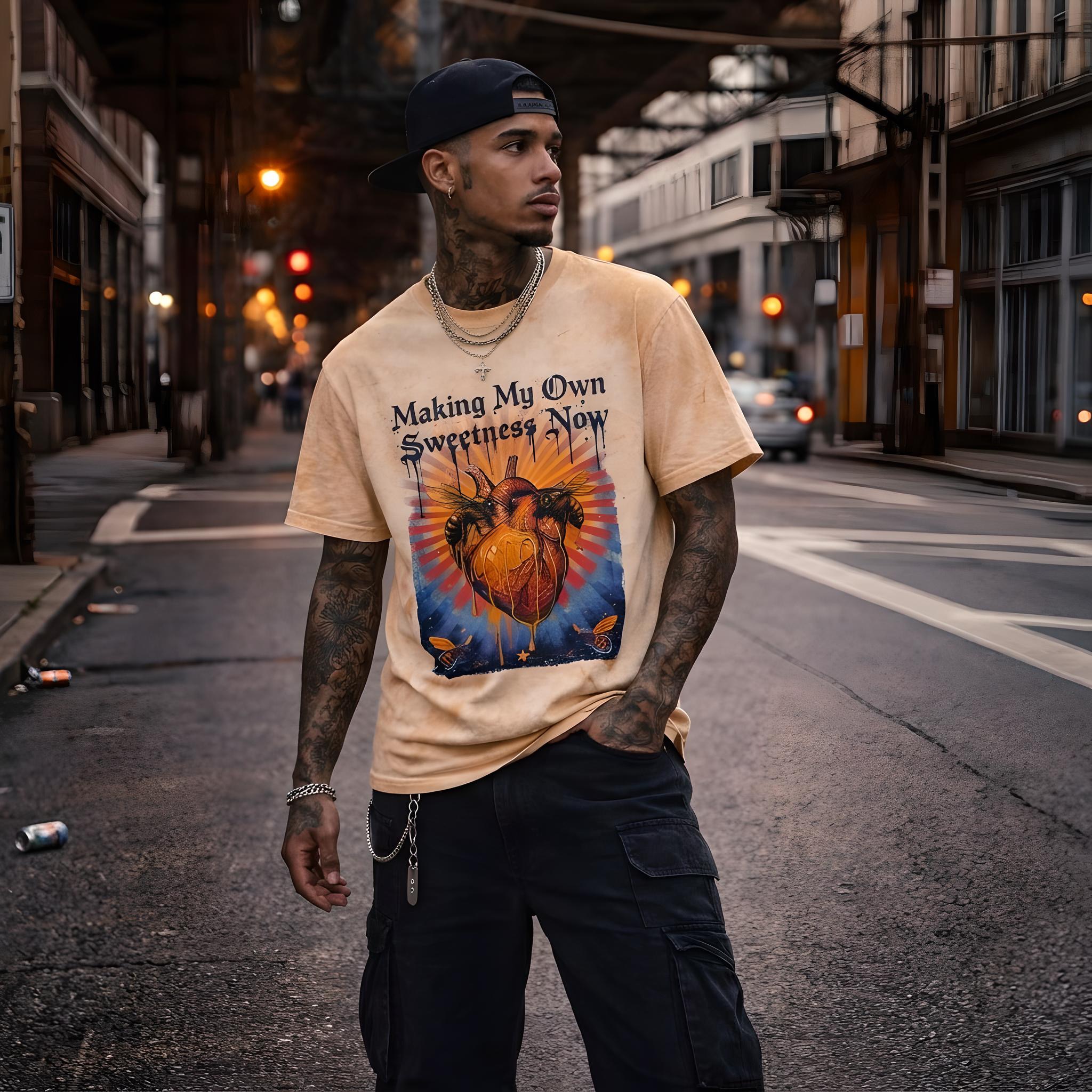 Making My Own Sweetness Now T-Shirt — Heart &amp; Rays Vintage Tie-Dye Tee
