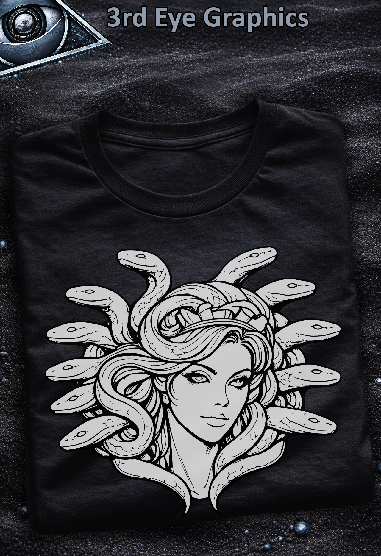 Medusa Greek Mythology Gothic Graphic T-Shirt // V2 product thumbnail image Medusa Greek Mythology Gothic Graphic T-Shirt // V2 product thumbnail image