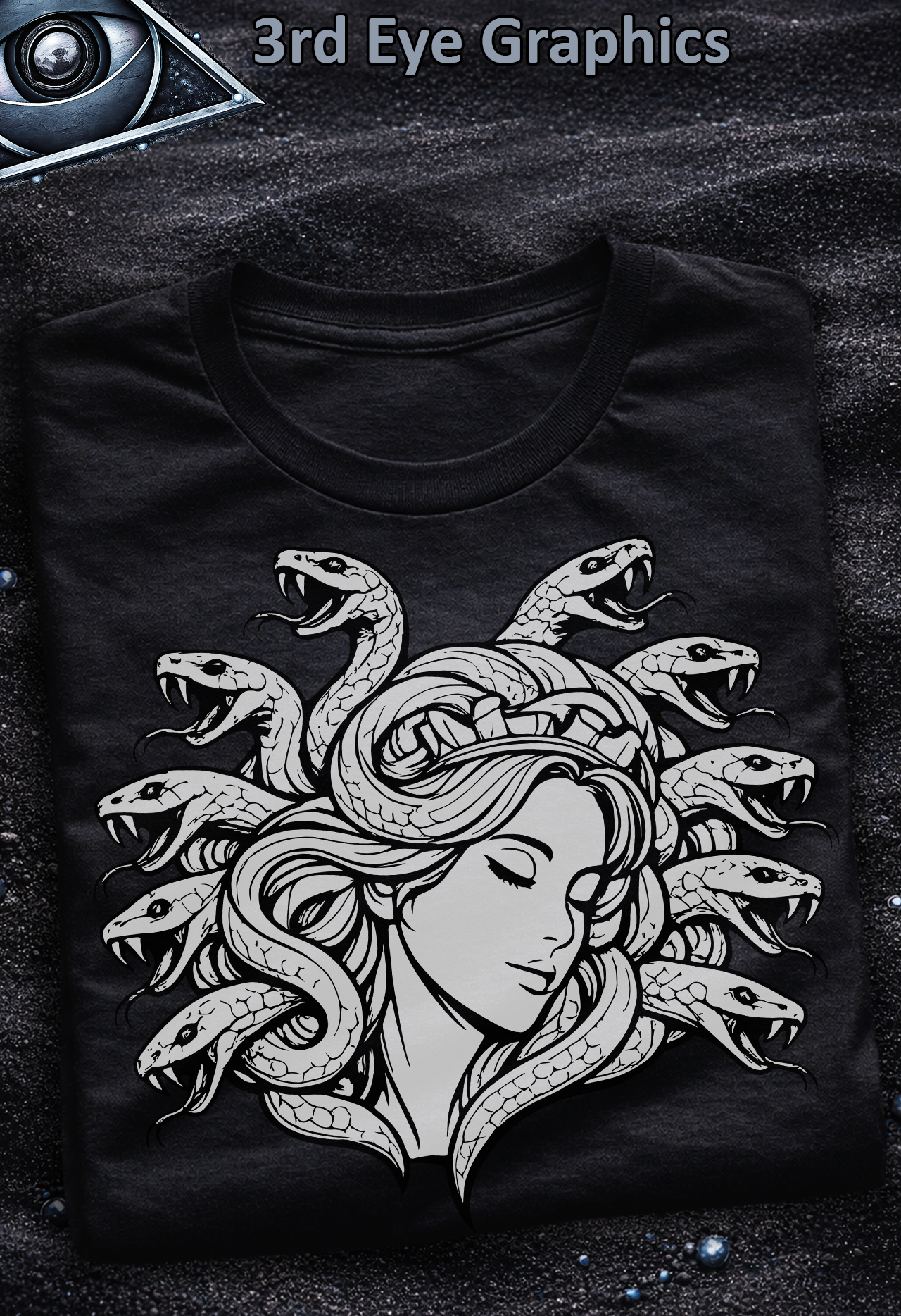 Medusa Greek Mythology Gothic Graphic T-Shirt // V3 product thumbnail image