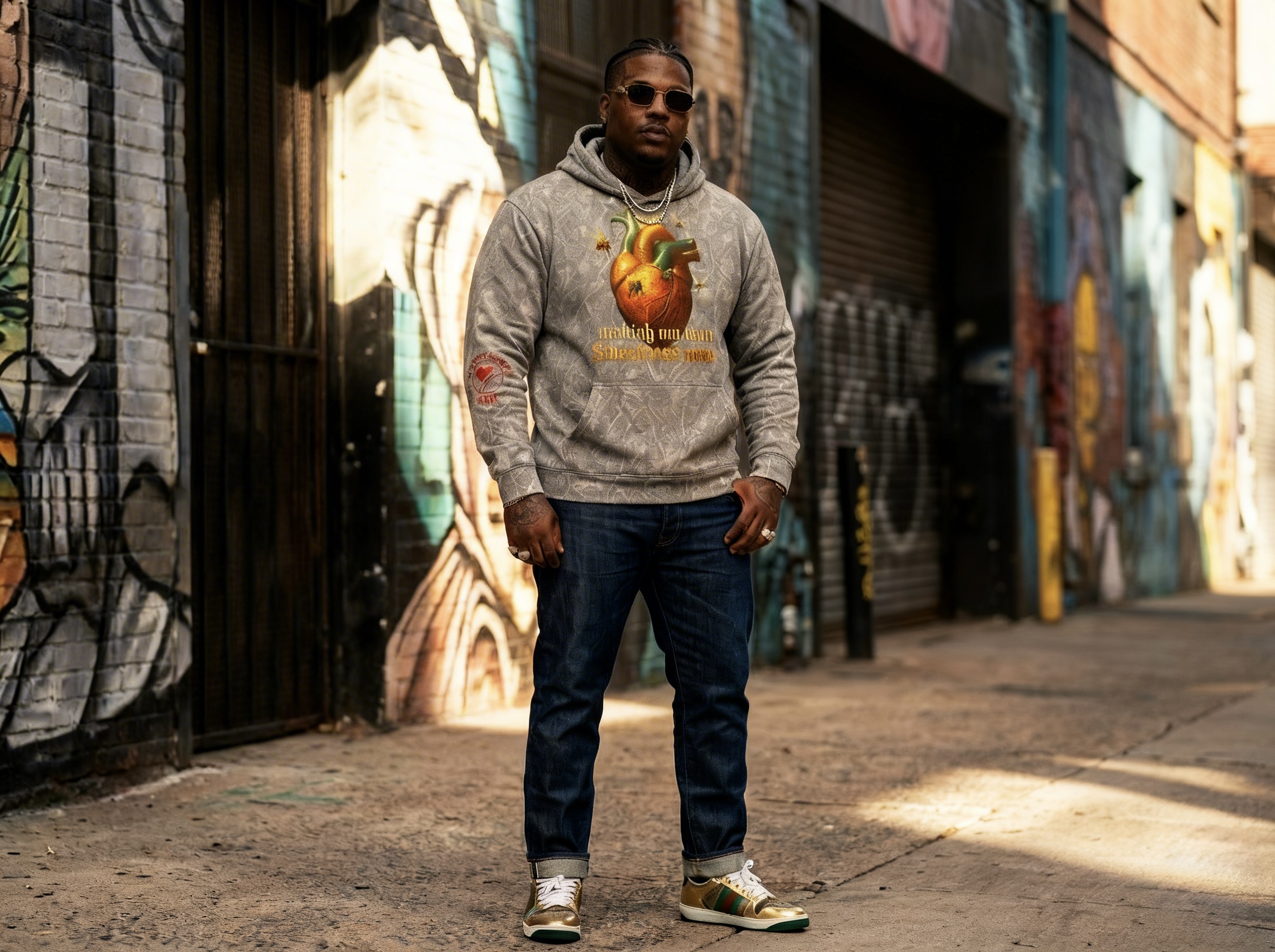 “Making My Own Sweetness Now” Anatomical Heart &amp; Honey Bees Graphic Hoodie product thumbnail image