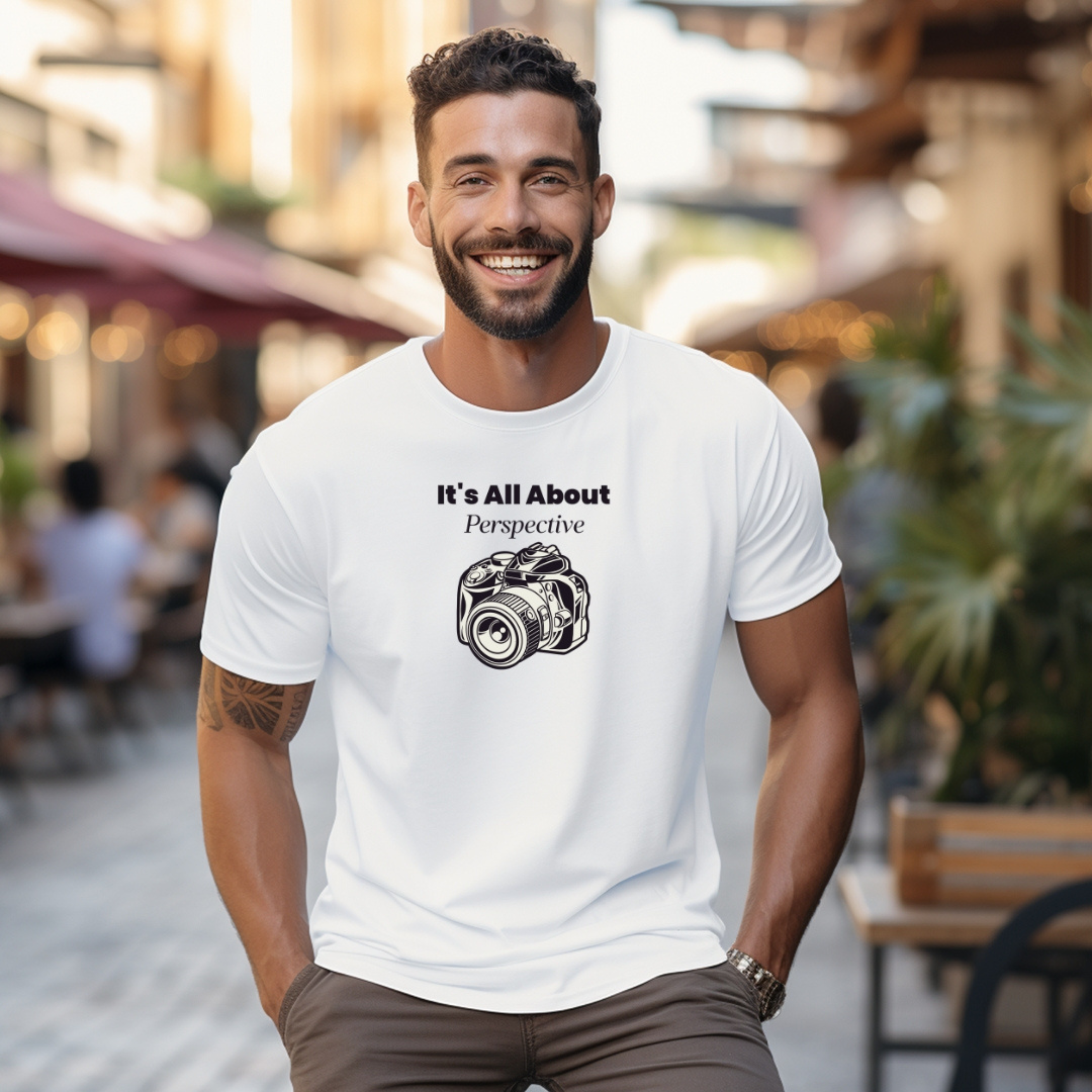 Camera Lover T-Shirt — "It's All About Perspective" Photographer Tee product thumbnail image