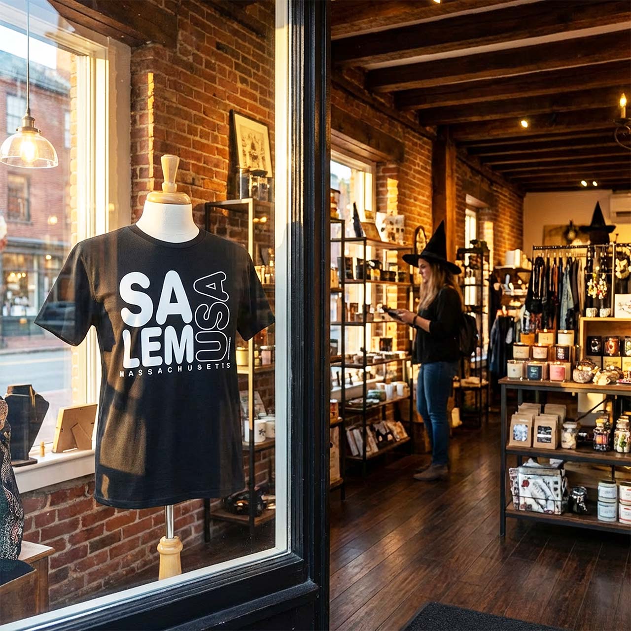 Salem Massachusetts Witch City T-Shirt, Retro Halloween Design, Unisex Cotton product thumbnail image Salem Massachusetts Witch City T-Shirt, Retro Halloween Design, Unisex Cotton product thumbnail image