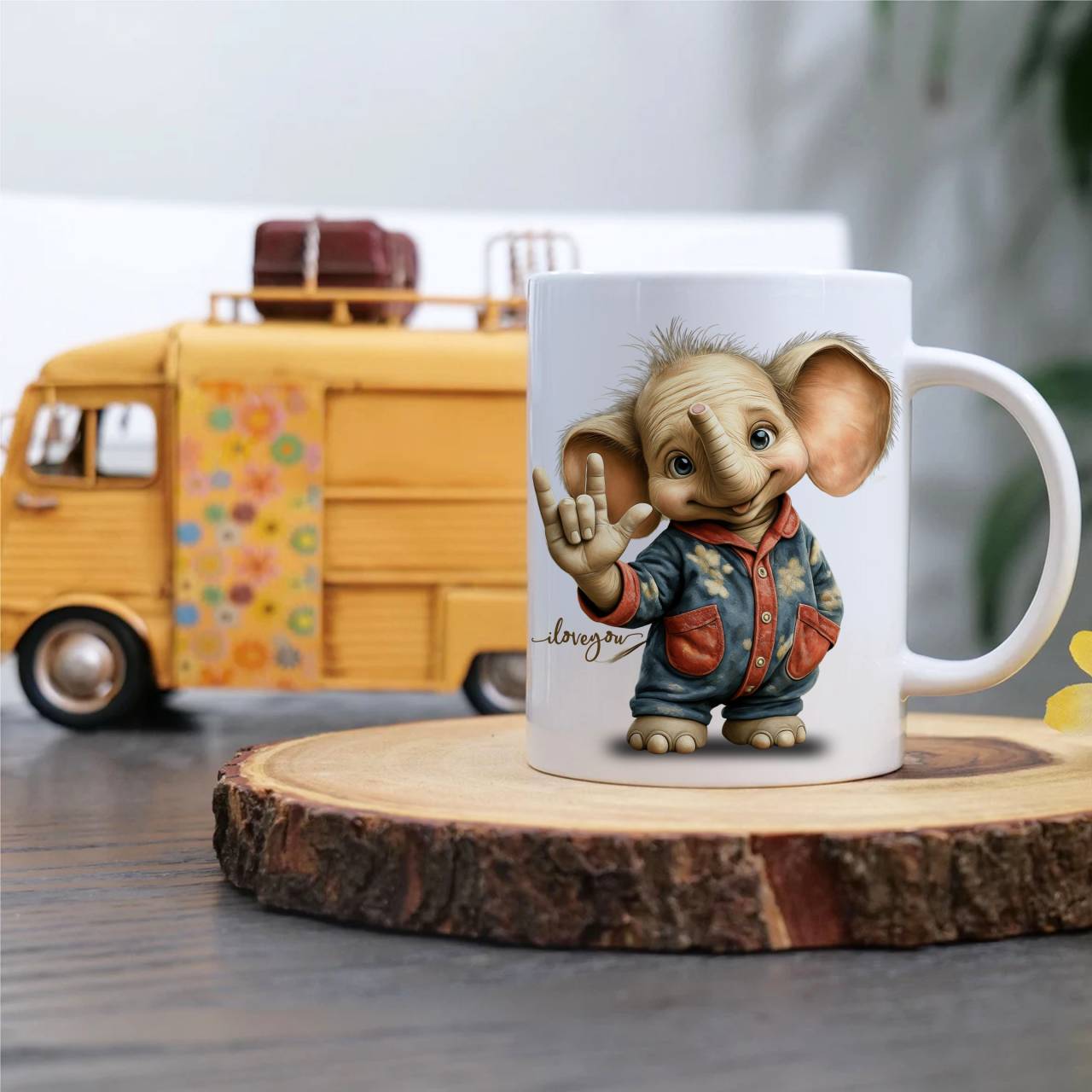 Cute ASL ILY "I Love You" Elephant Coffee Mug – Whimsical Kids’ Ceramic Mug (11oz, 15oz) product thumbnail image Cute ASL ILY "I Love You" Elephant Coffee Mug – Whimsical Kids’ Ceramic Mug (11oz, 15oz) product thumbnail image