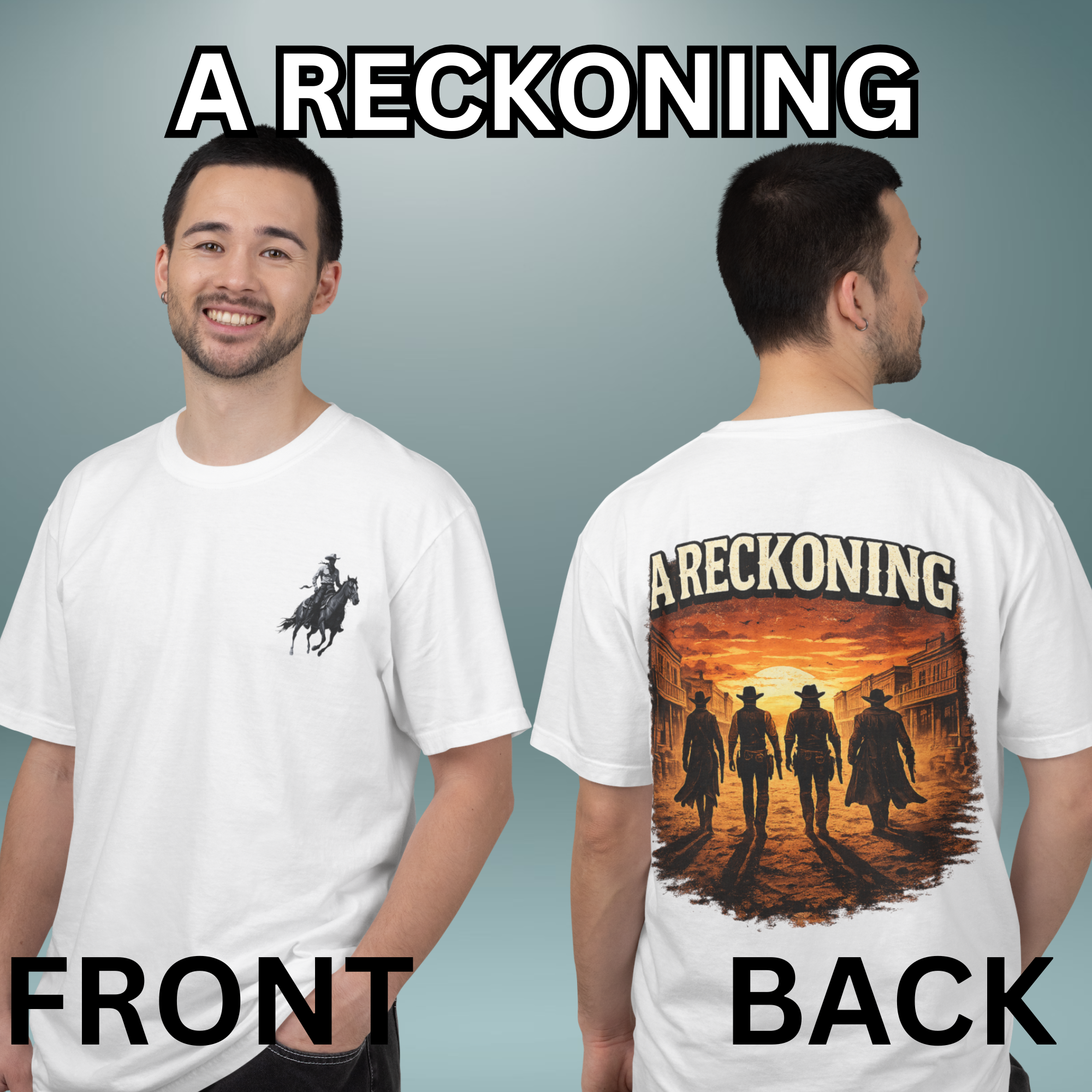 A Reckoning Tombstone Shirt, Vintage Cowboy Graphic Tee, Old West Outlaw Sunset T-Shirt, Country Rodeo Shirt, Cowboy Core Gift