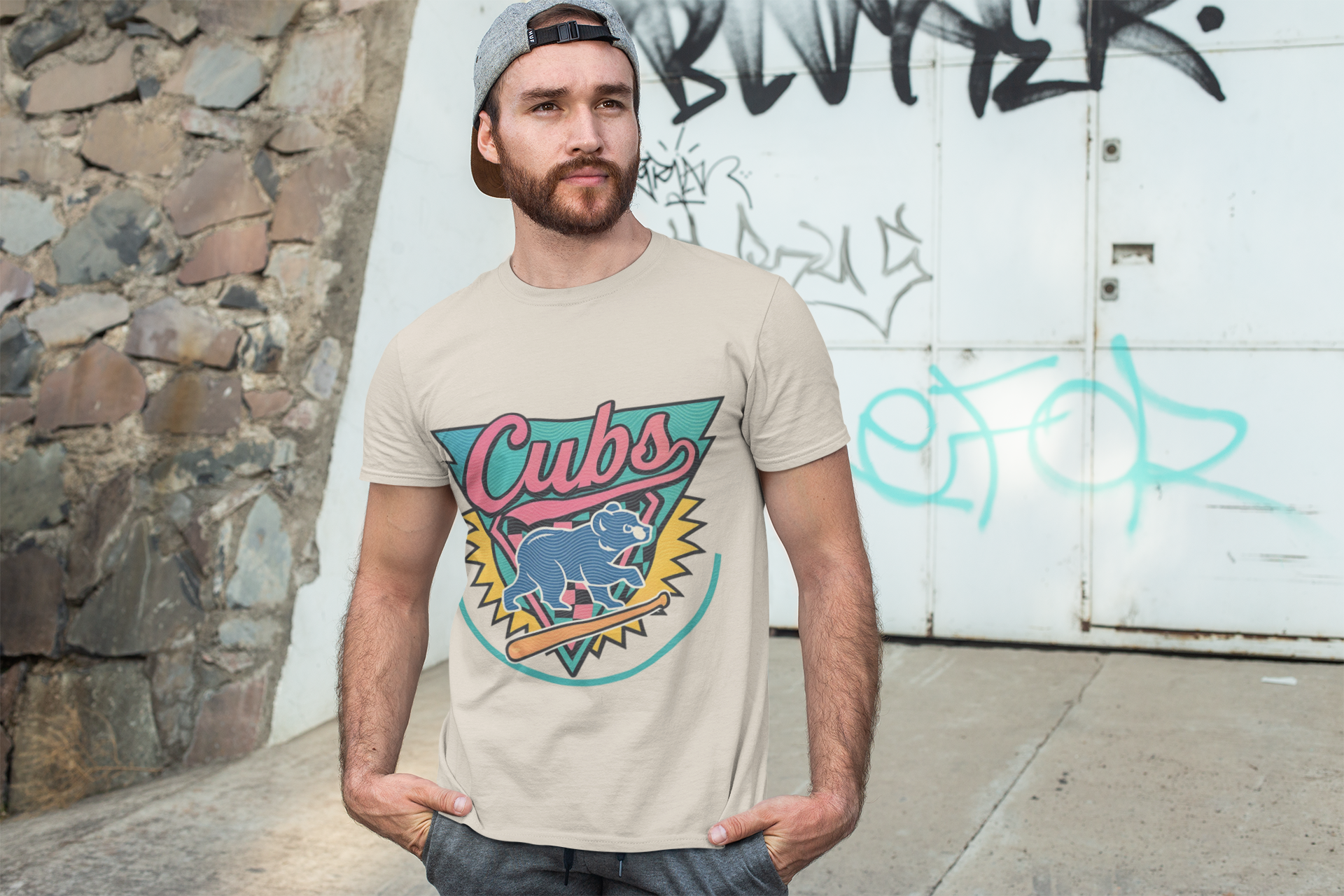 Cubs Retro Bear Graphic Tee — Vintage 80s Sports T‑Shirt product thumbnail image Cubs Retro Bear Graphic Tee — Vintage 80s Sports T‑Shirt product thumbnail image