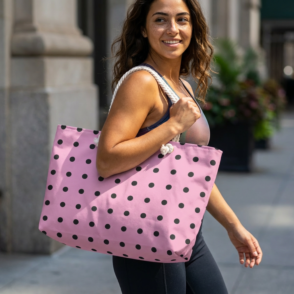 Pink &amp; Black Weekender Tote Bag — Stylish Gym, Office &amp; Weekend Getaway Bag product thumbnail image