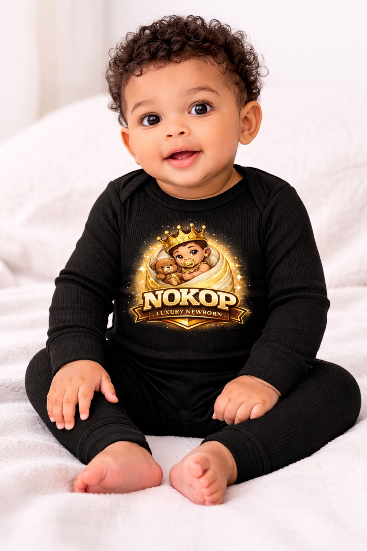 NOKOP boy's infant Long Legged Rib Bodysuit product thumbnail image