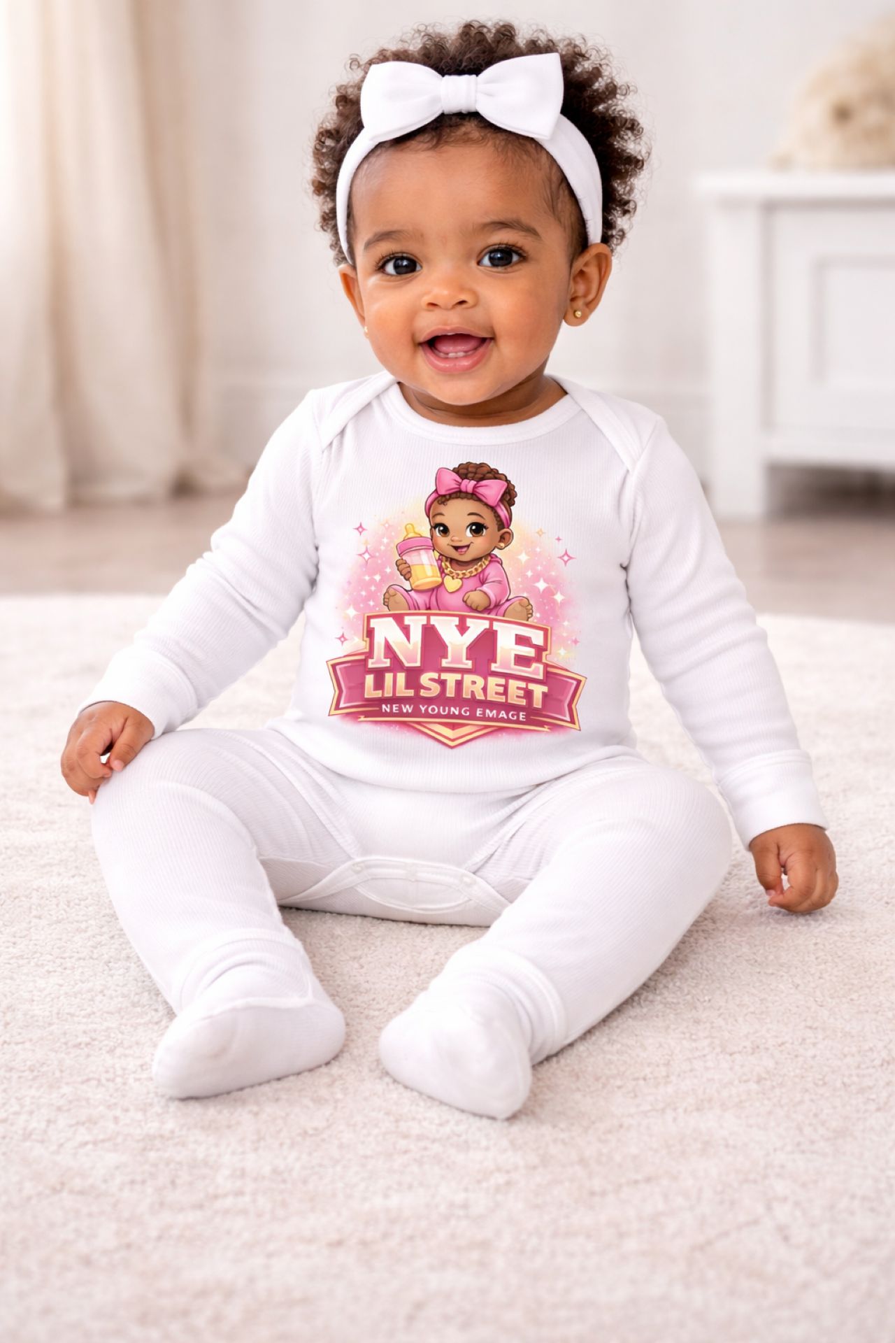 Nye Girls Infant Long Legged Rib Bodysuit — Baby Girl One-Piece