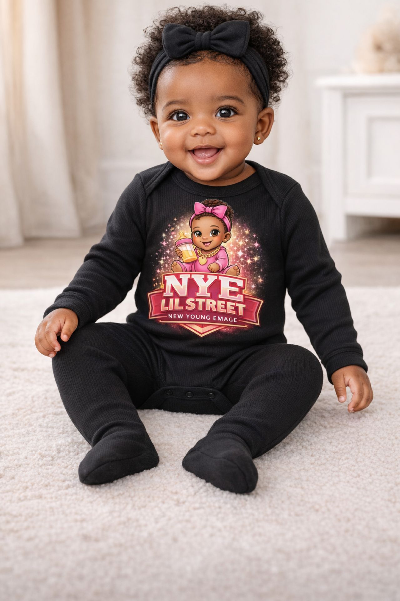 Nye Girls Infant Long Legged Rib Bodysuit — Baby Girl One-Piece product thumbnail image