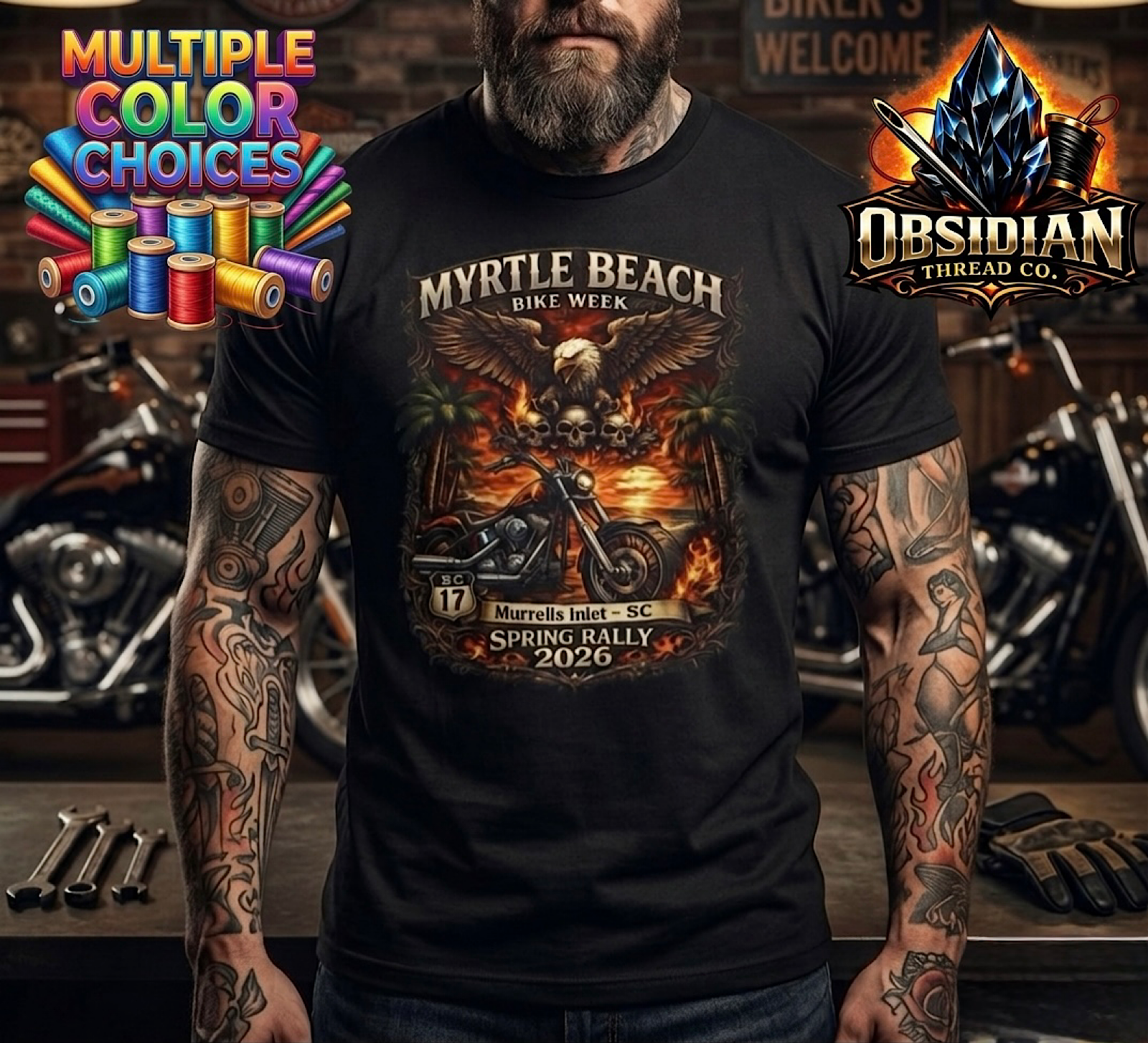 2026 Myrtle Beach Bike Week Shirt Spring Rally Murrells SC Biker No Harley Tee product thumbnail image 2026 Myrtle Beach Bike Week Shirt Spring Rally Murrells SC Biker No Harley Tee product thumbnail image