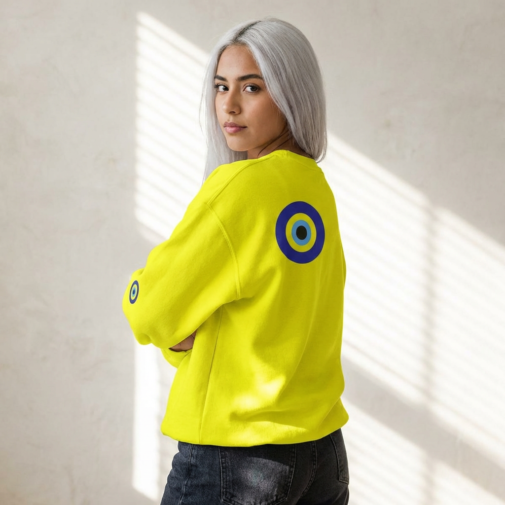 Bruja Chula Evil eye crewneck Sweatshirt product thumbnail image Bruja Chula Evil eye crewneck Sweatshirt product thumbnail image