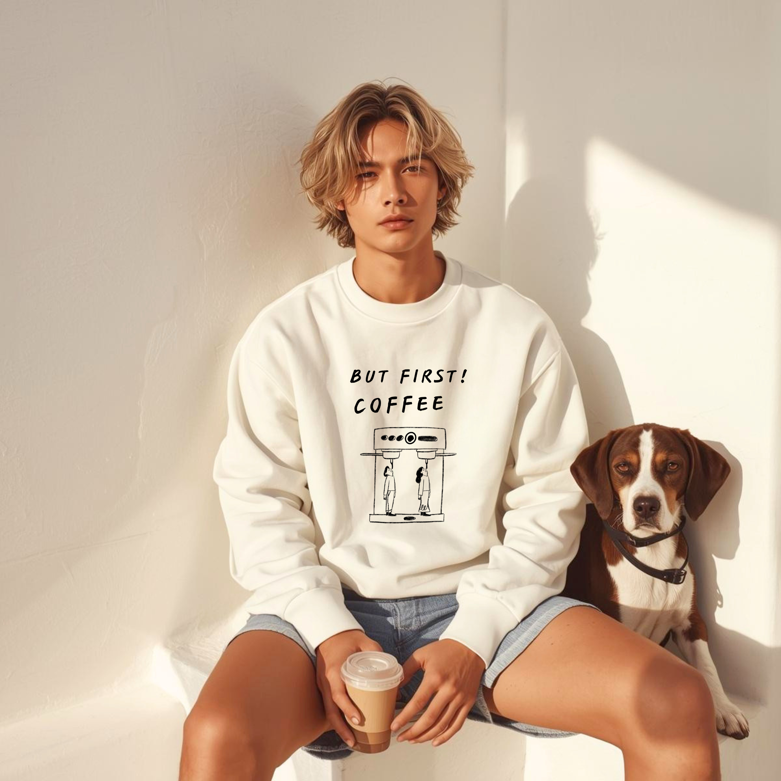 But First Coffee Sweatshirt , for Casual Everyday Wear , Unisex  product thumbnail image