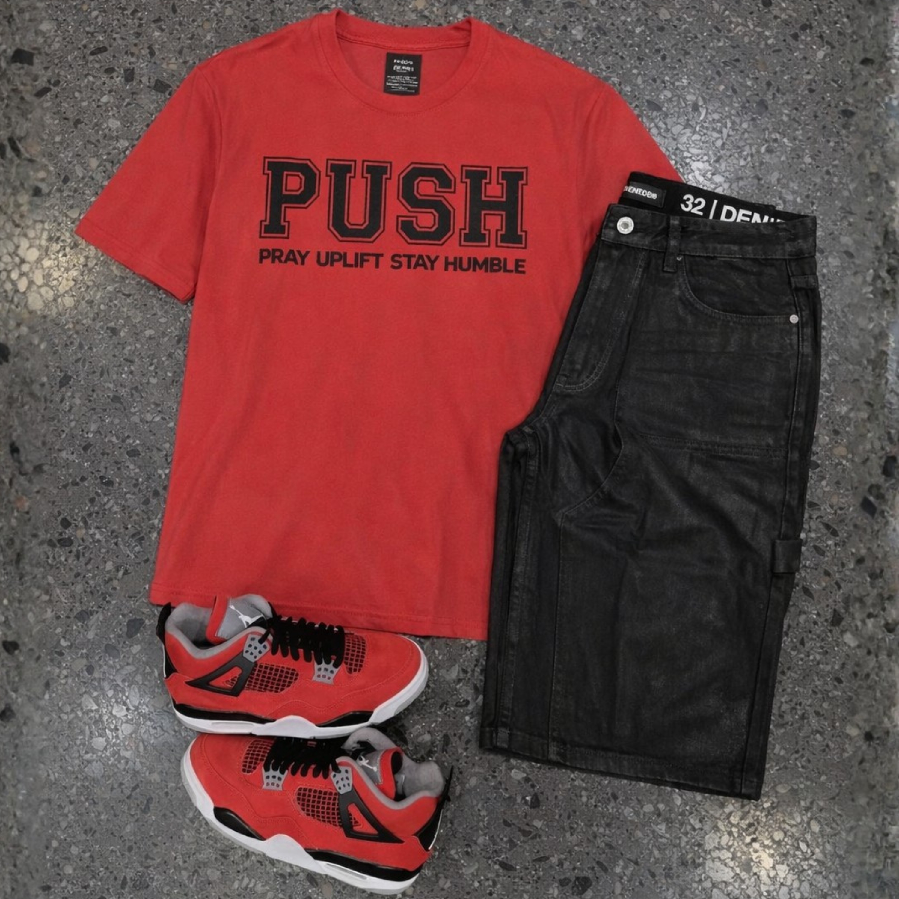 Unisex Softstyle Red/Black PUSH T-Shirt product thumbnail image Unisex Softstyle Red/Black PUSH T-Shirt product thumbnail image