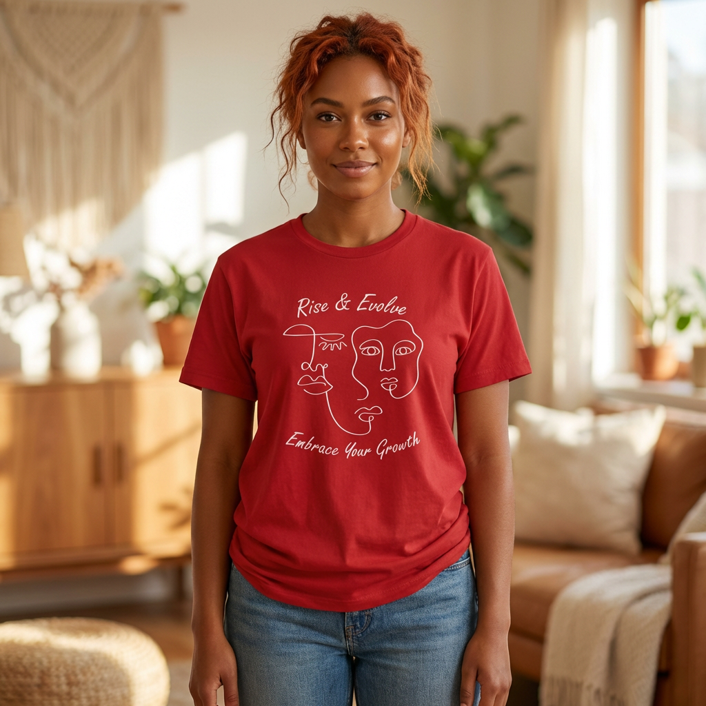 Rise & Evolve Tee — "Embrace Your Growth" Abstract Line Art T-Shirt product thumbnail image Rise & Evolve Tee — "Embrace Your Growth" Abstract Line Art T-Shirt product thumbnail image