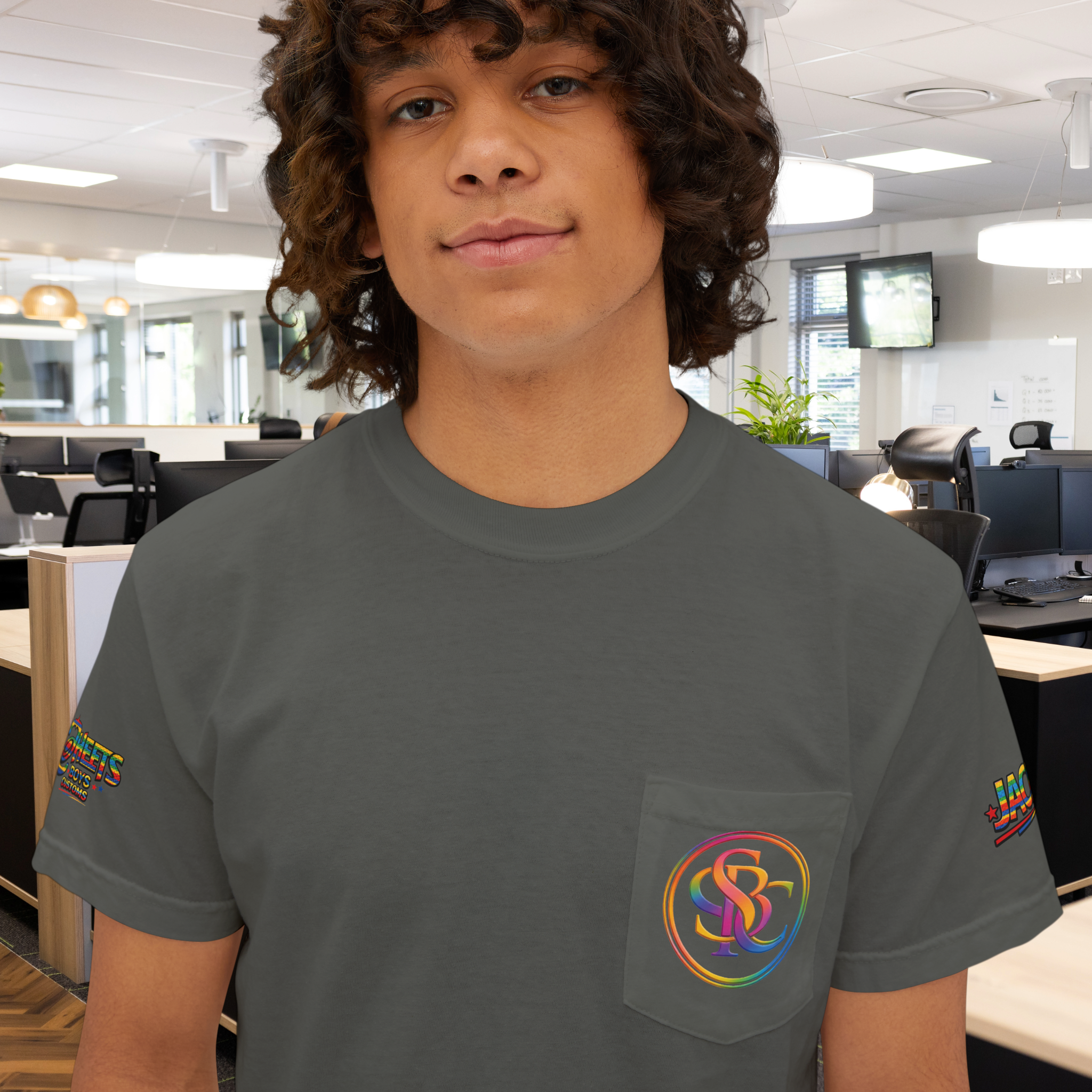 Custom 'Logo Style' Unisex Garment-Dyed Pocket T-Shirt product thumbnail image