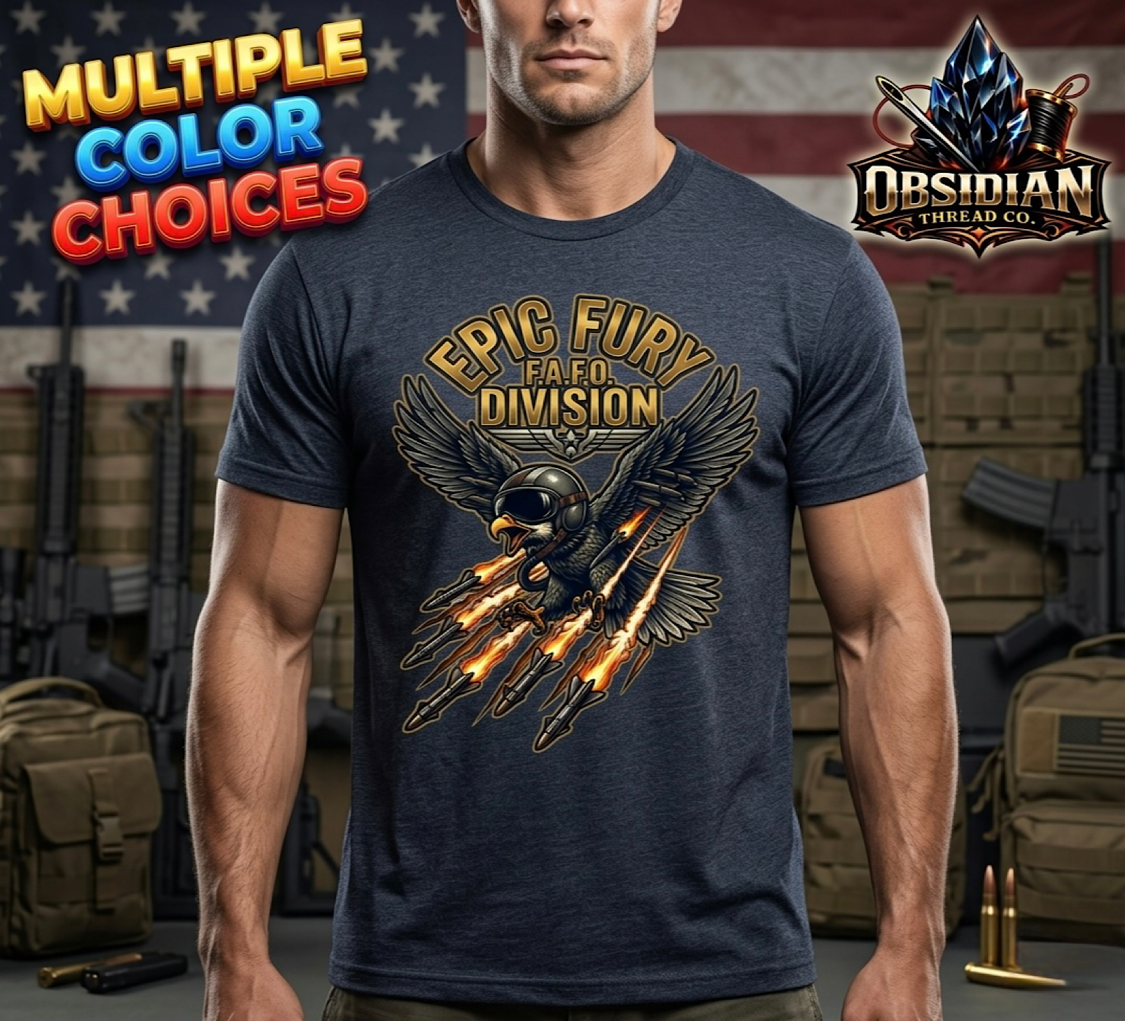 Epic Fury FAFO Division Eagle Military War Shirt Tactical Graphic Tee USA product thumbnail image
