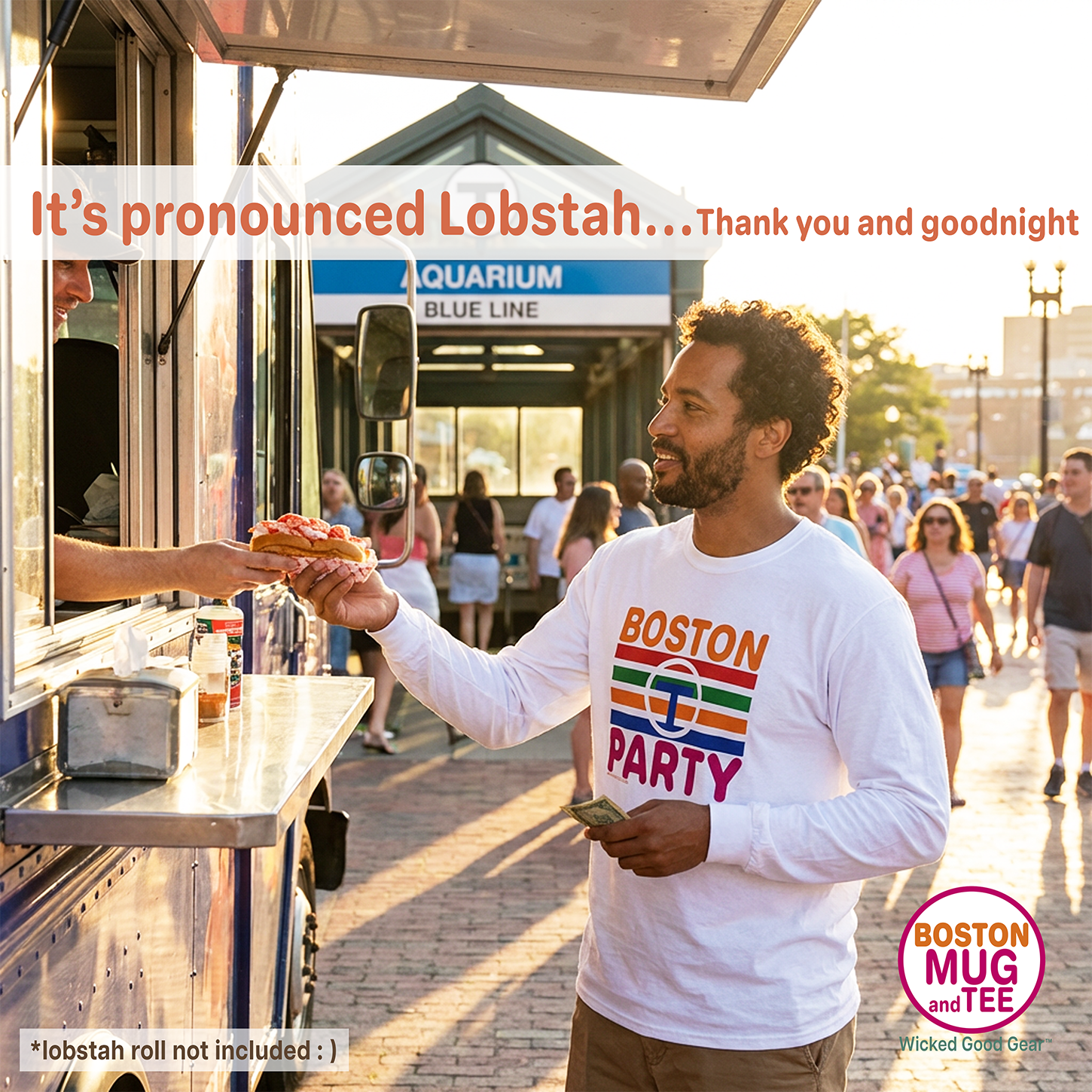 Comfort Colors® Boston T Party Long Sleeve Shirt: Retro MBTA Subway Design product thumbnail image