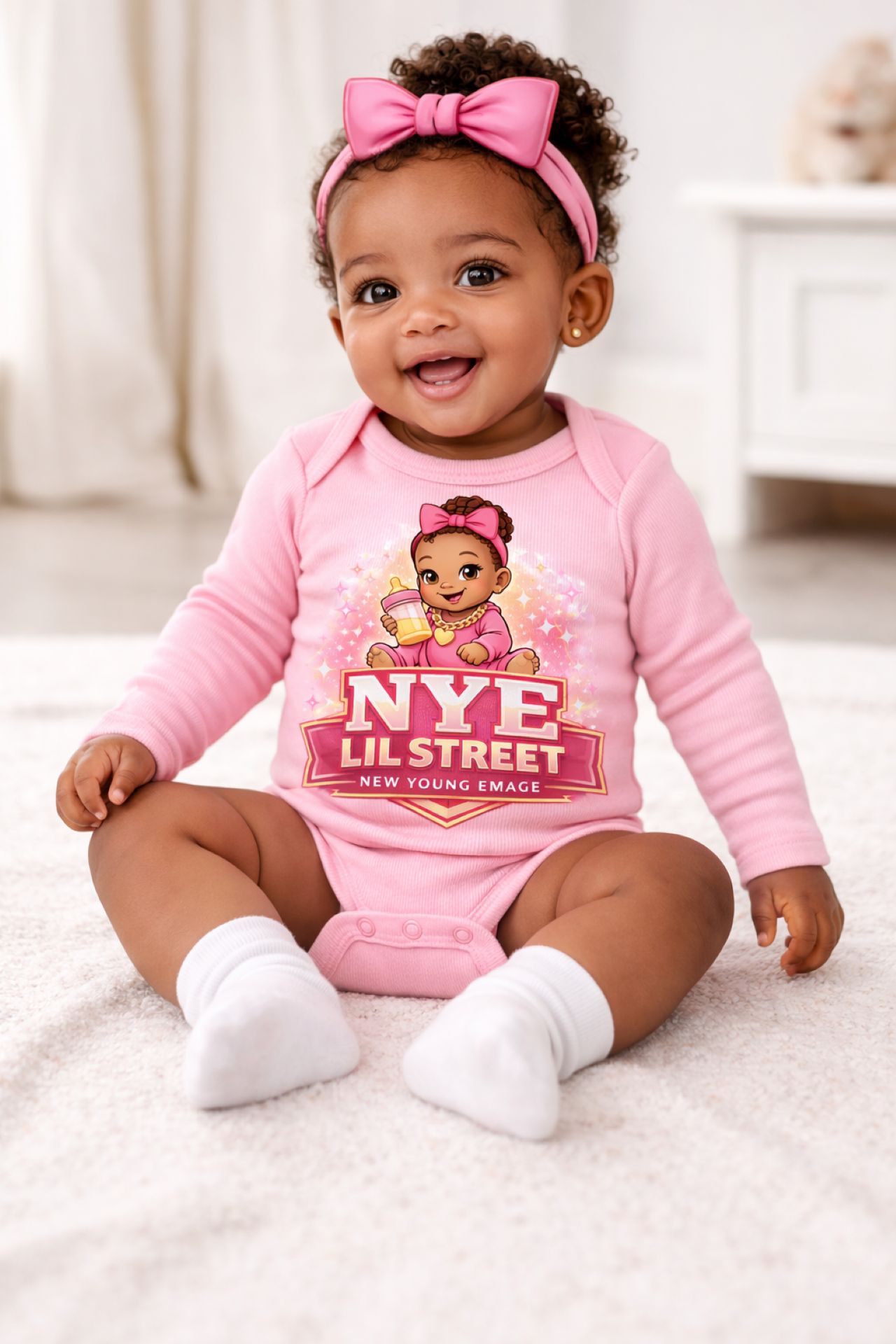 NYE Lil Street Infant Bodysuit — Pink New Young Energy Baby Onesie product thumbnail image NYE Lil Street Infant Bodysuit — Pink New Young Energy Baby Onesie product thumbnail image