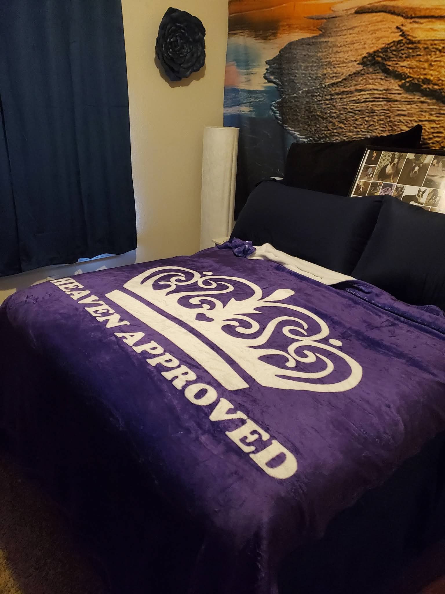  WOMEN'S DESIGN-HEAVEN APPROVED- Velvet Microfiber Blanket - Cozy Throw for Home Decor, Gift for All Occasions, Crown Design, Soft Plush Blanket product thumbnail image