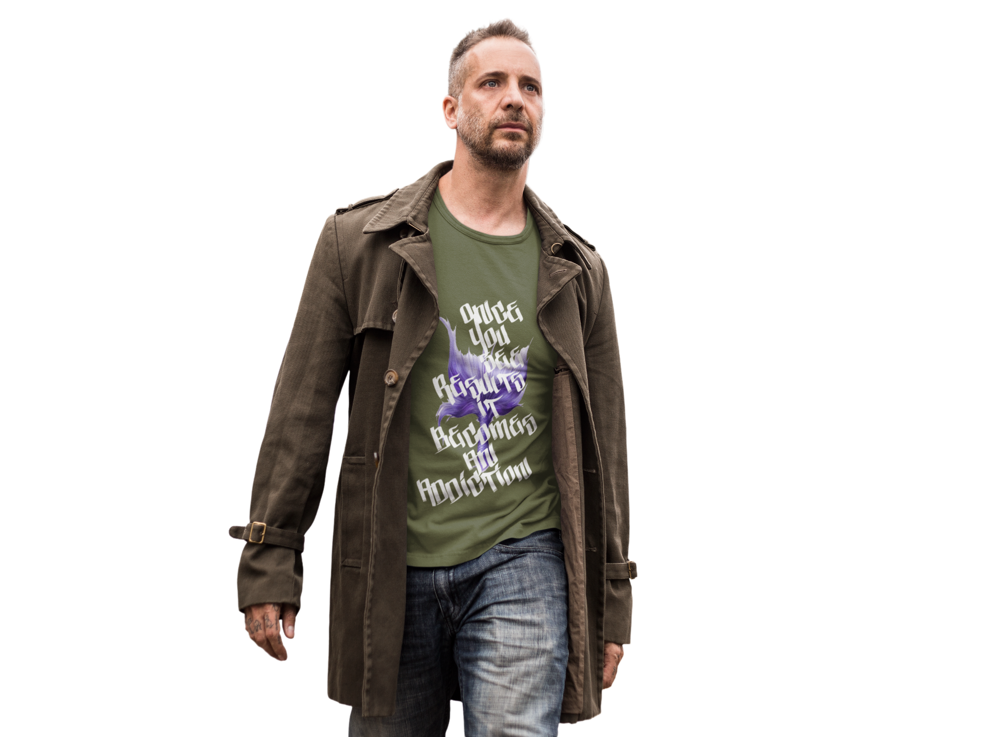 Once you see results,It becomes an addiction Graphic Tee — Purple Flame Heart T-Shirt