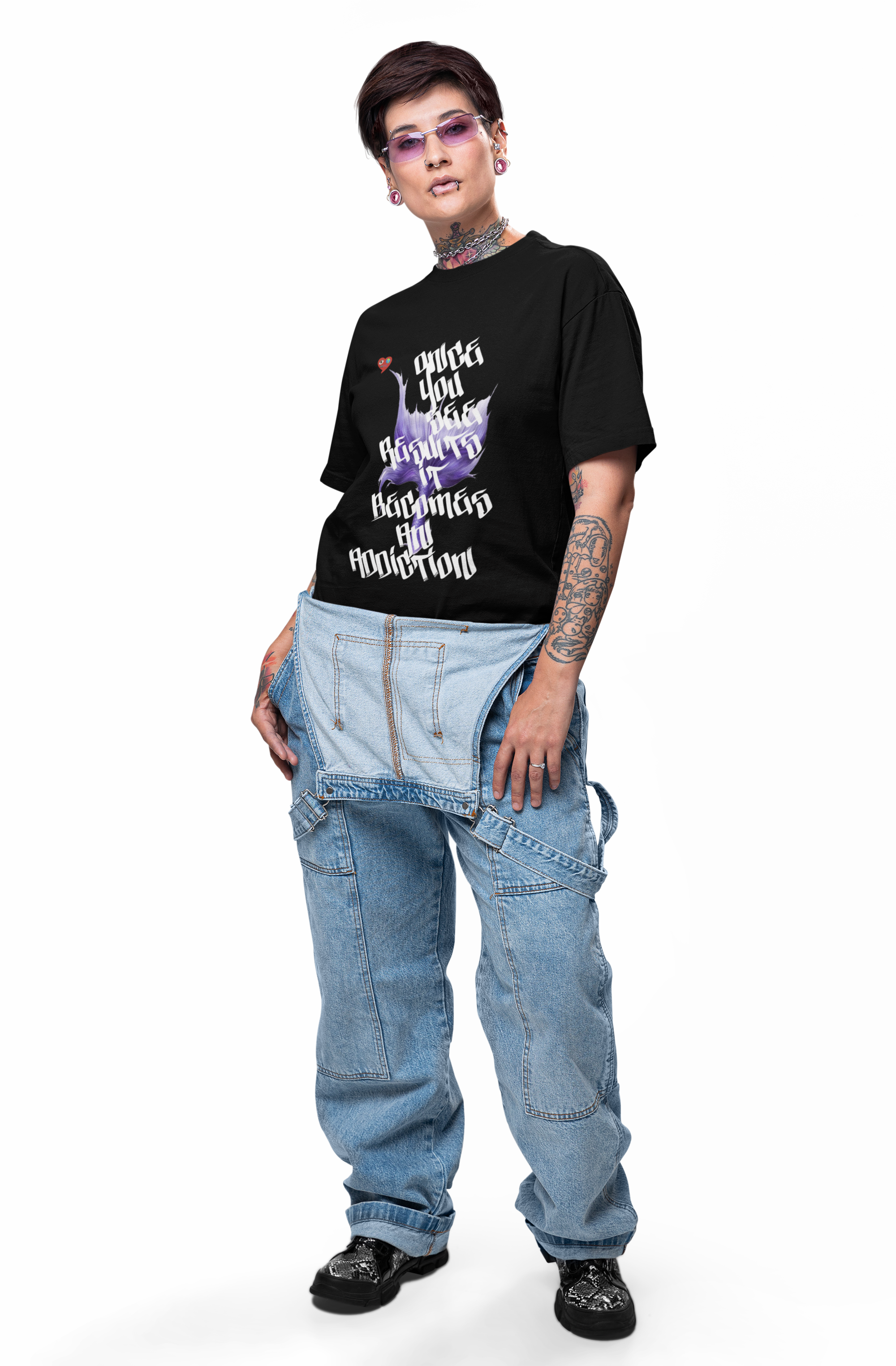 Once you see results,It becomes an addiction Graphic Tee — Purple Flame Heart T-Shirt product thumbnail image Once you see results,It becomes an addiction Graphic Tee — Purple Flame Heart T-Shirt product thumbnail image